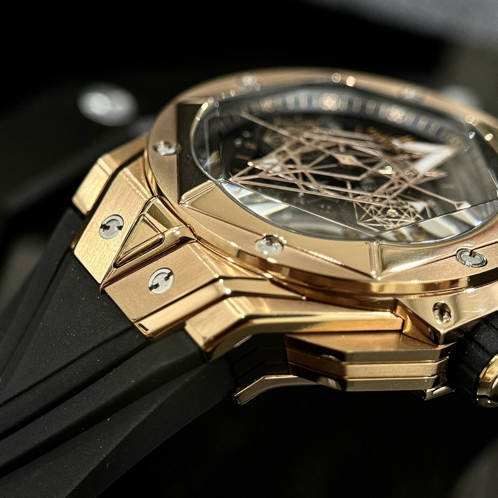 Hublot Replica Watches Big Bang Sang Bleu ll King Gold Black Dial BBF 45mm - Top club