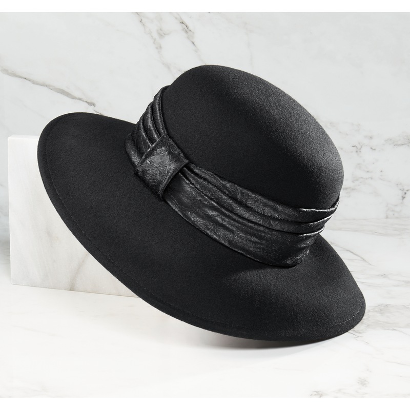 Cloche Hat with Silk Tie - MIDNIGHT VELVET CATALOG