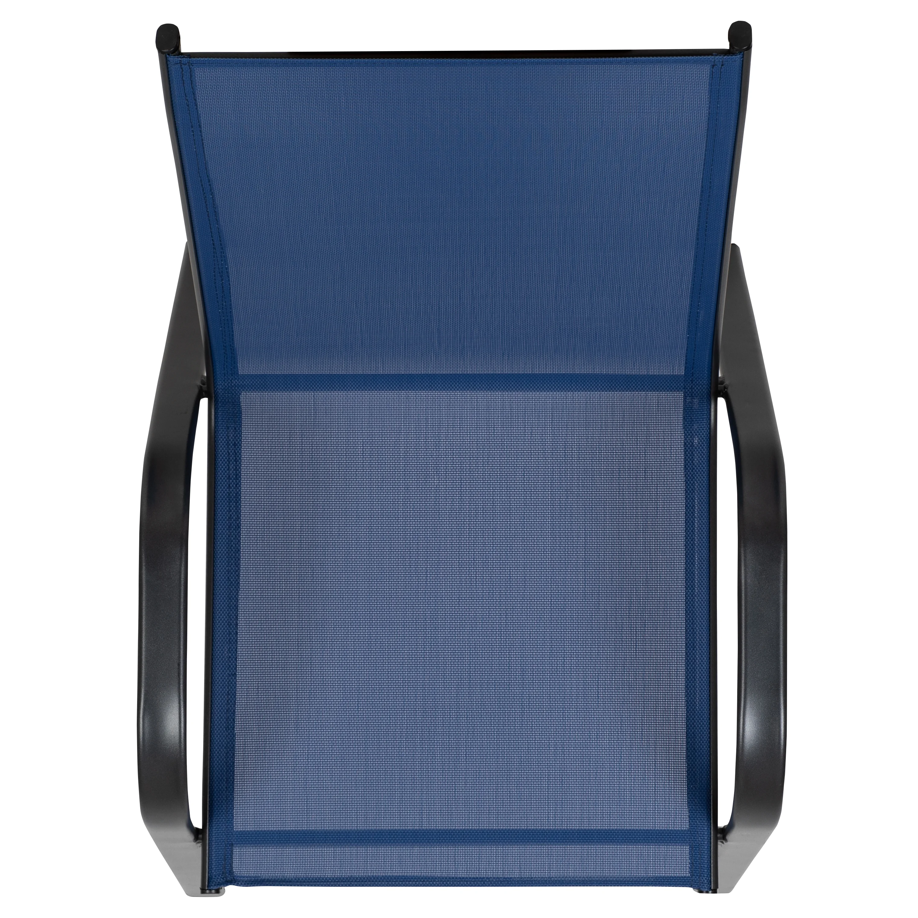 BizChair 5 Pack Black Outdoor Stack Chair with Flex Comfort Material and Metal Frame - Image 49