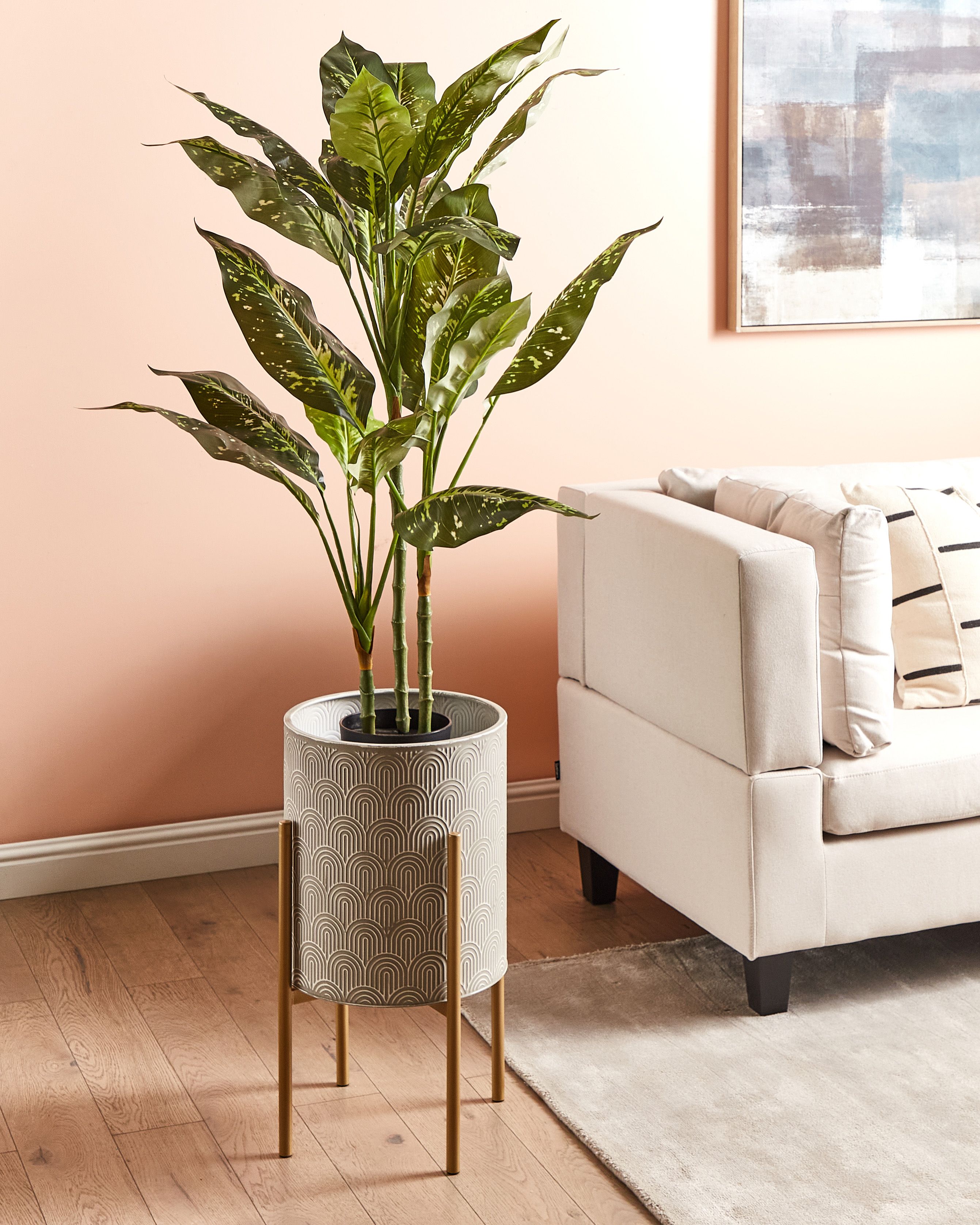 Elevated Plant Pot AUBRIETA Metal 31 cm Grey