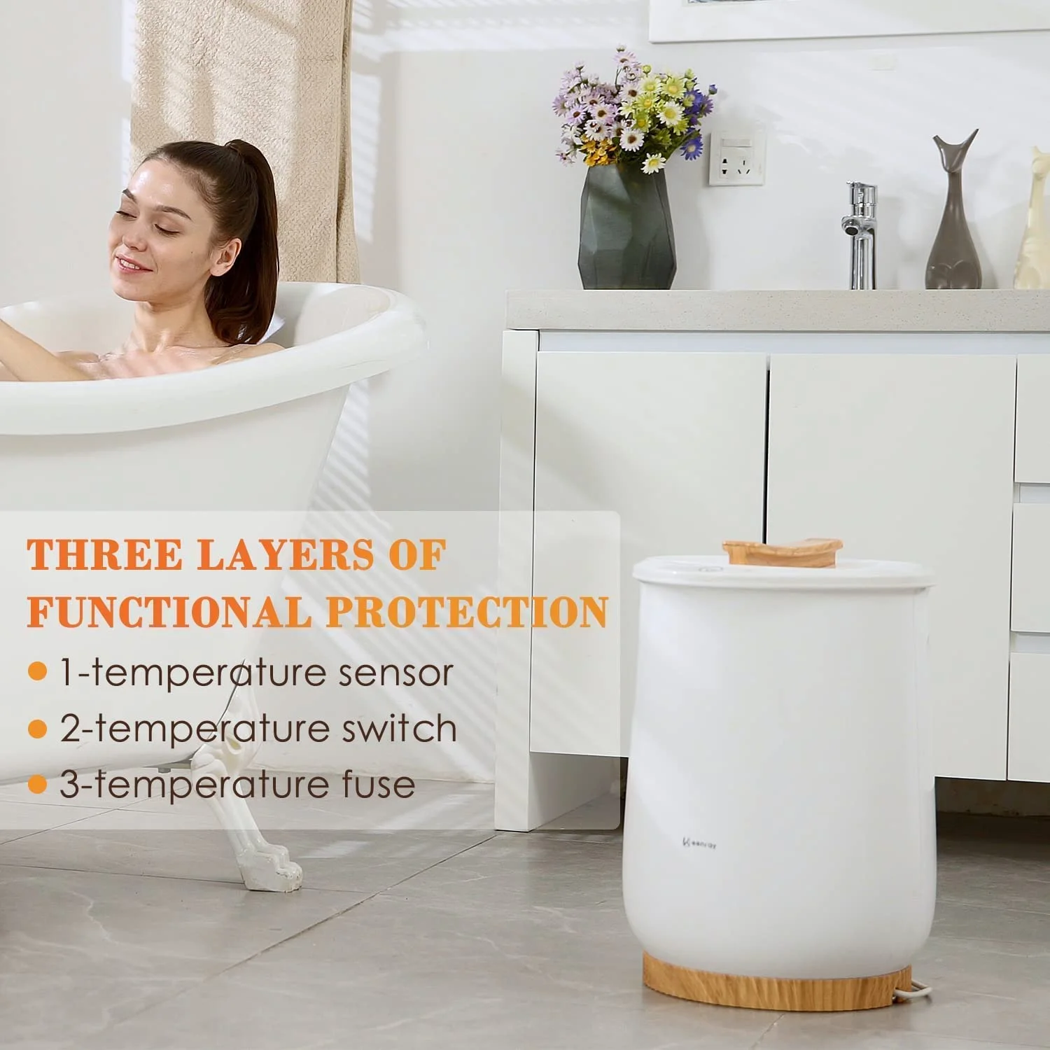 Keenray Bucket Towel Warmers, Luxury Towel Warmer Bucket for Bathroom, Auto Shut Off, Fits Up to Two 40
