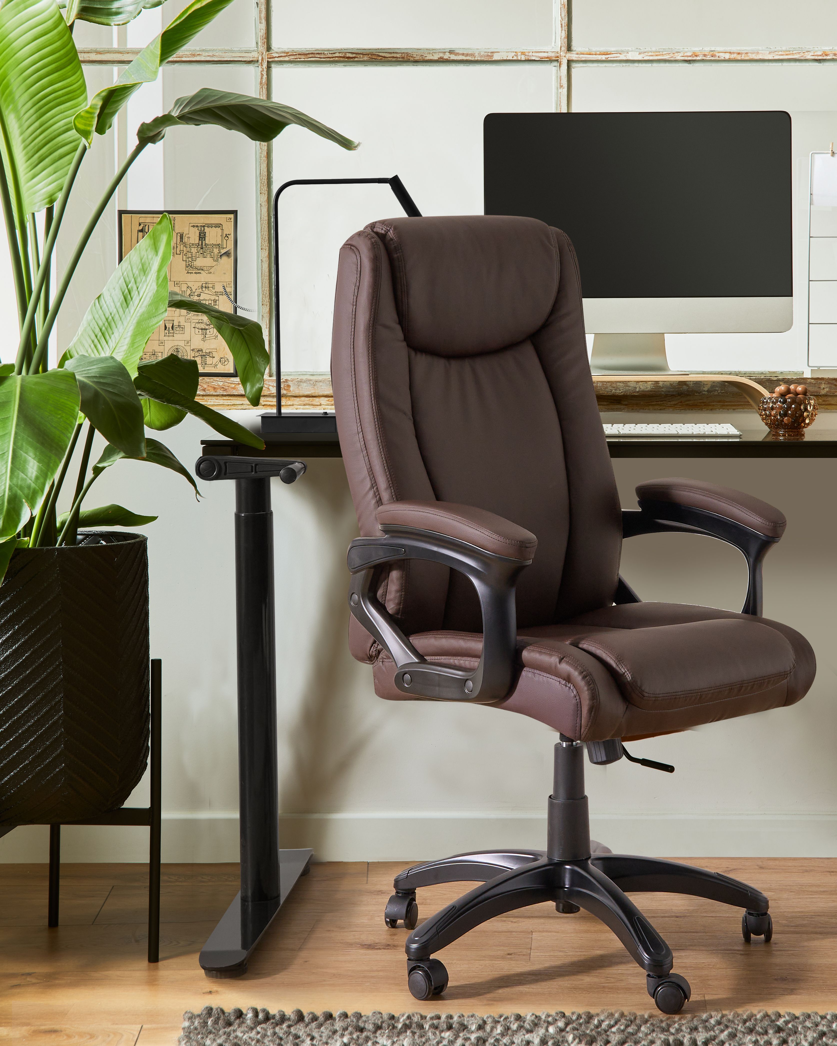 Executive Chair GRACEFUL Faux Leather Dark Brown