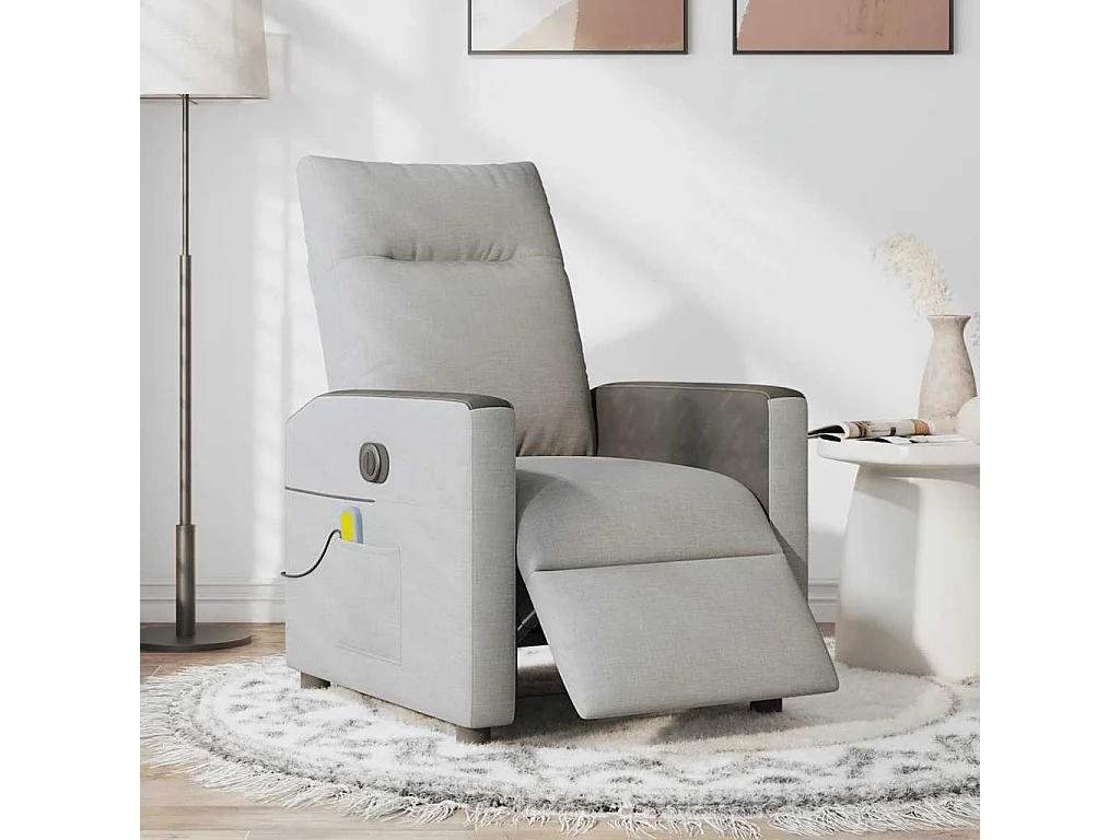 Fauteuil inclinable électrique-Fauteuil de massage de Salon gris nuage tissu SHL1932