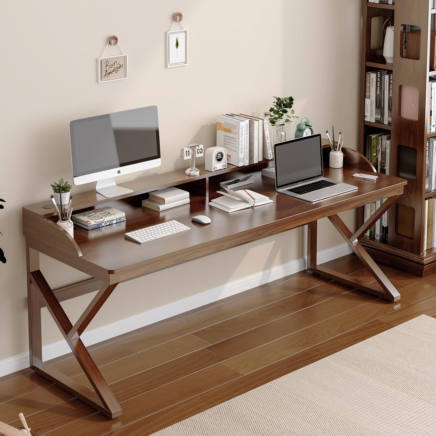 OSCHF Long Desk with Monitor Stand - 71