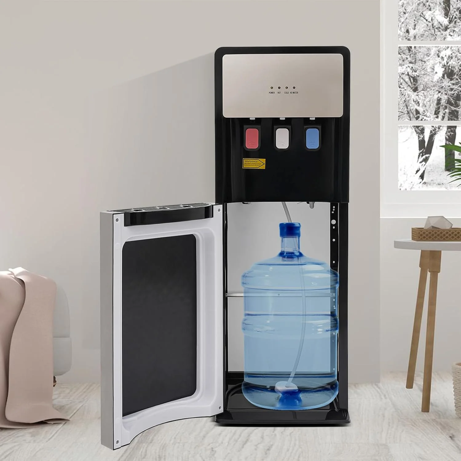 Bottom Loading Water Dispenser for 5 Gallon Bottle, 3 Temperature Settings (Hot, Room & Cold Water), 110V US Plug, 5L/H Rapid Heating, 0.53Gal/H Cooling, Anti-Scald Design for Home/Office (Grey) - Image 8