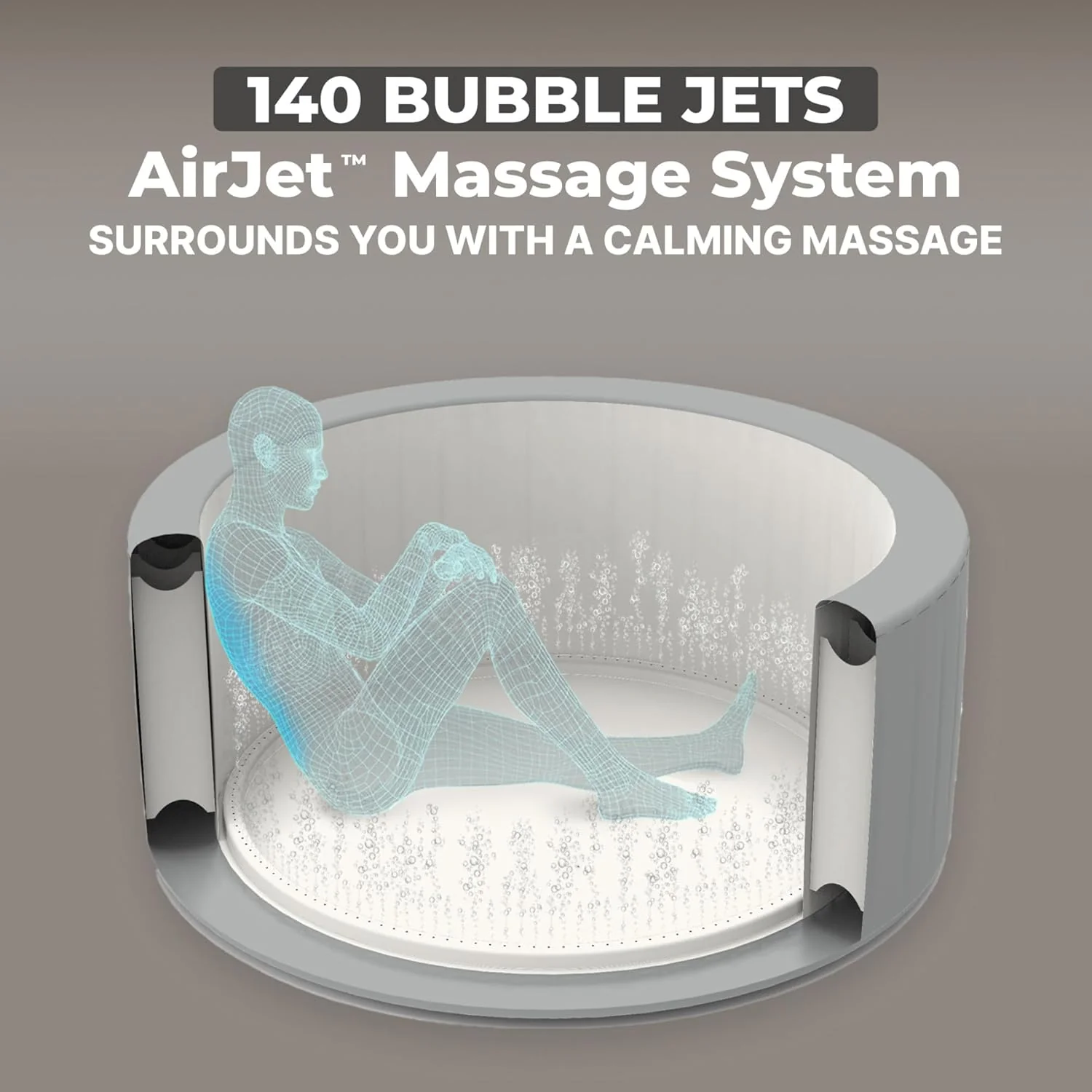 Coleman SaluSpa Atlantis AirJet Inflatable Hot Tub, 4 to 6 Person, 140 Air Jets, 71 x 28 in - Image 7 Coleman SaluSpa Atlantis AirJet Inflatable Hot Tub, 4 to 6 Person, 140 Air Jets, 71 x 28 in - Image 7