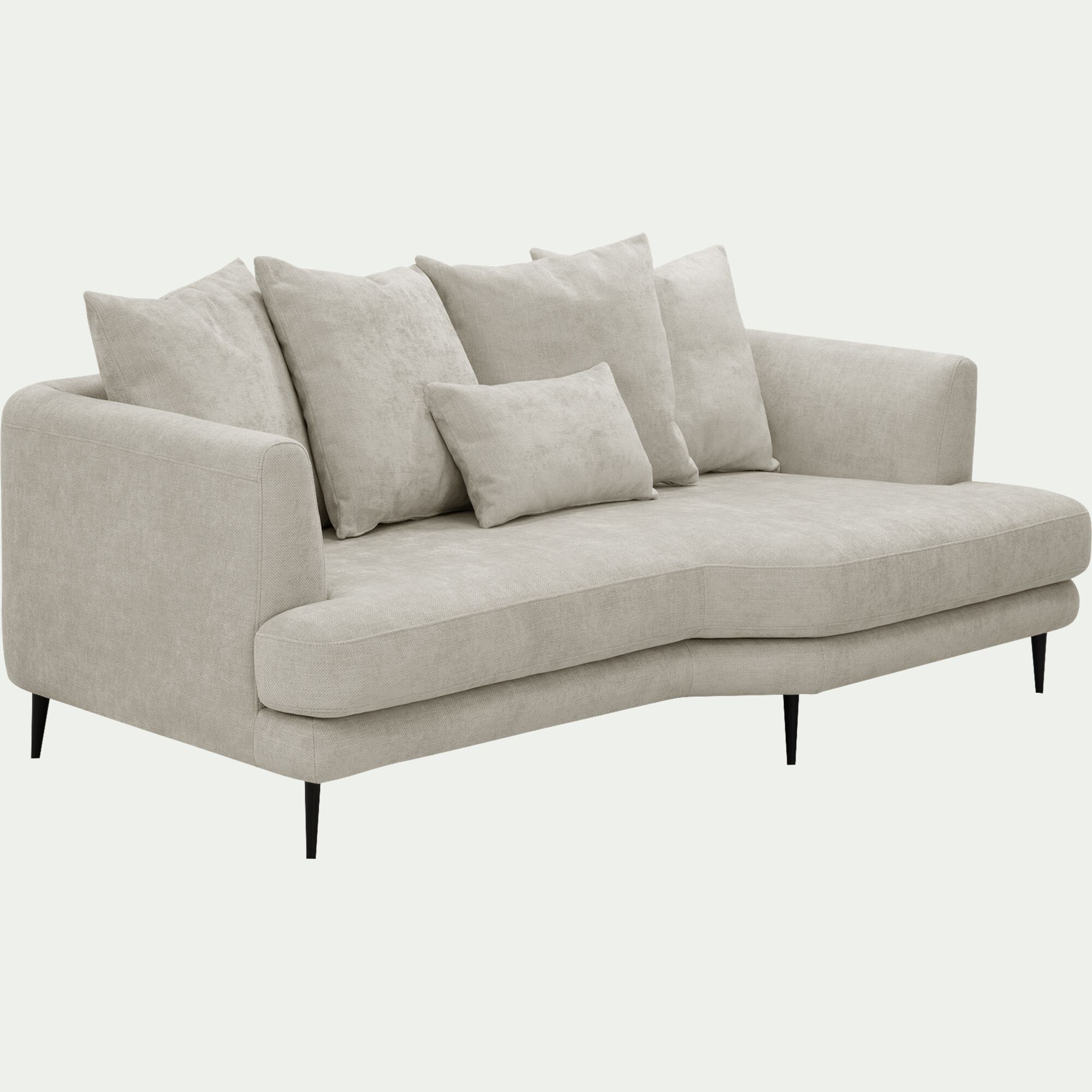 TESSOUN - Canapé 3 places fixe gauche en tissu Cannes - beige roucas