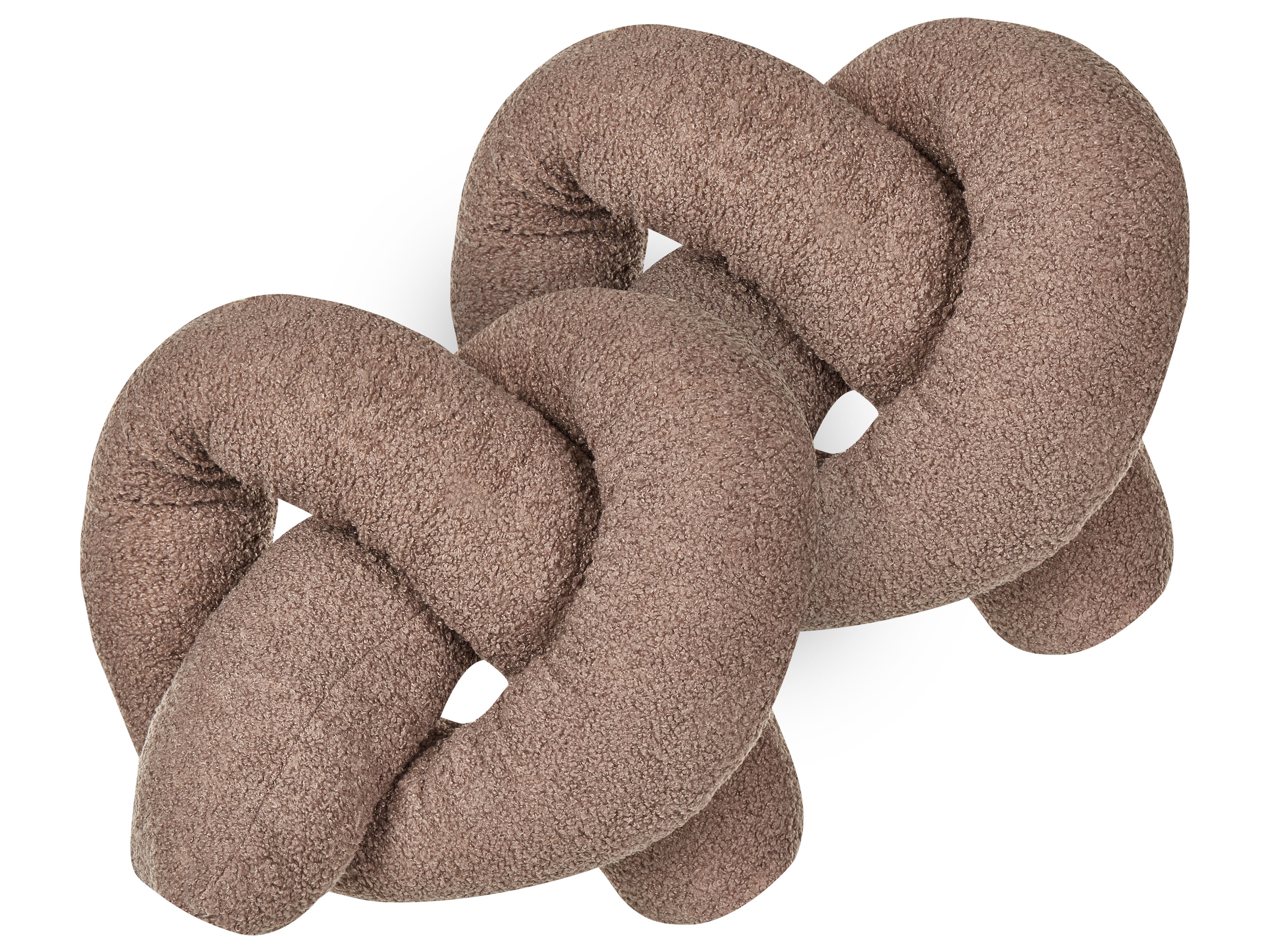 Set of 2 Decorative Cushions GLADIOLUS Boucle 172 x 14 cm Brown Solid