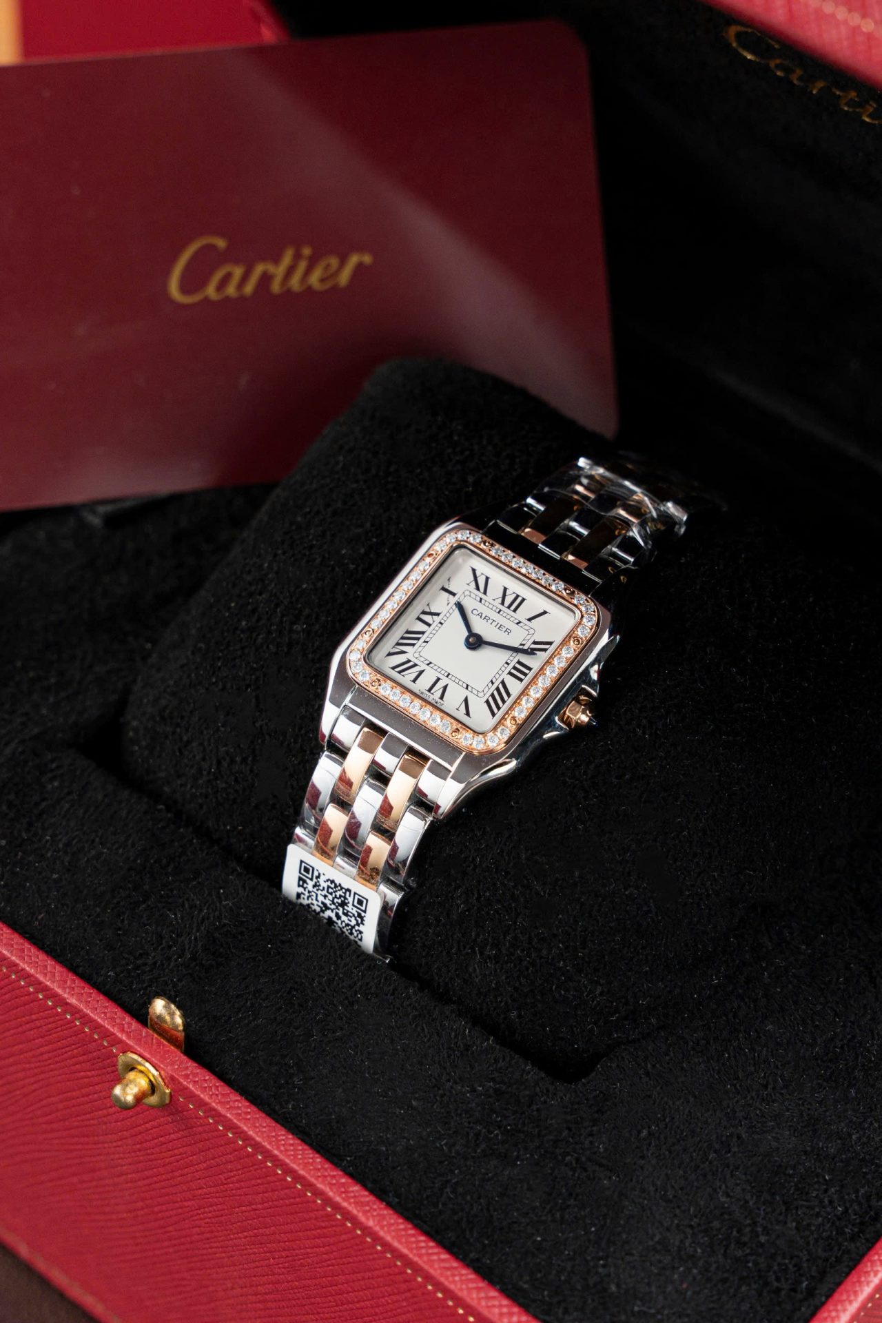 Cartier Panthere WSPN007 Demi Rose Gold Replica Watch Diamonds Moissanite Hong Kong 27x37mm - Top club