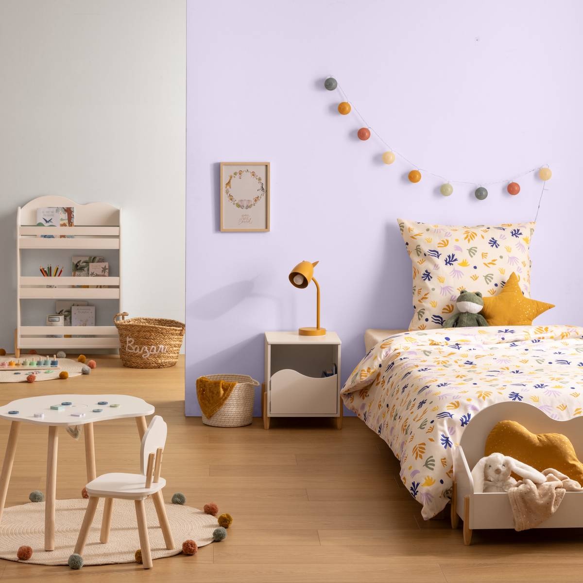 "Billie" printed children's bedding set 2 pieces, 140x200 cm, Purple