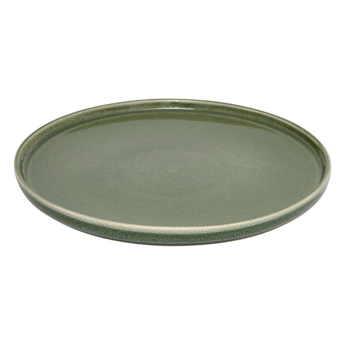 Flat plate "Unknown Land" Earthenware, D.26.7 cm, Khaki Green