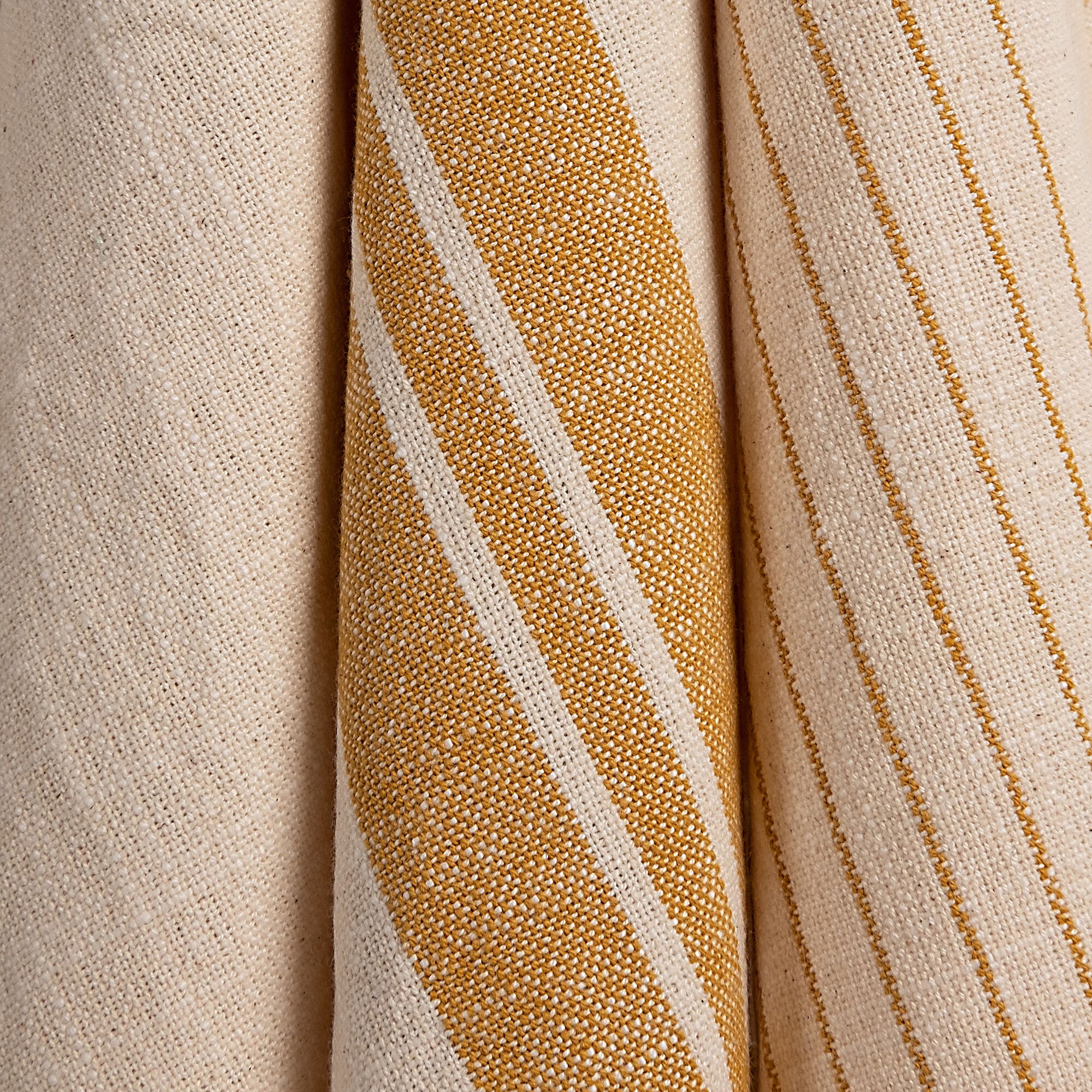 SANTIN - Lot de 3 torchons rayés en coton - beige et jaune 50x70cm