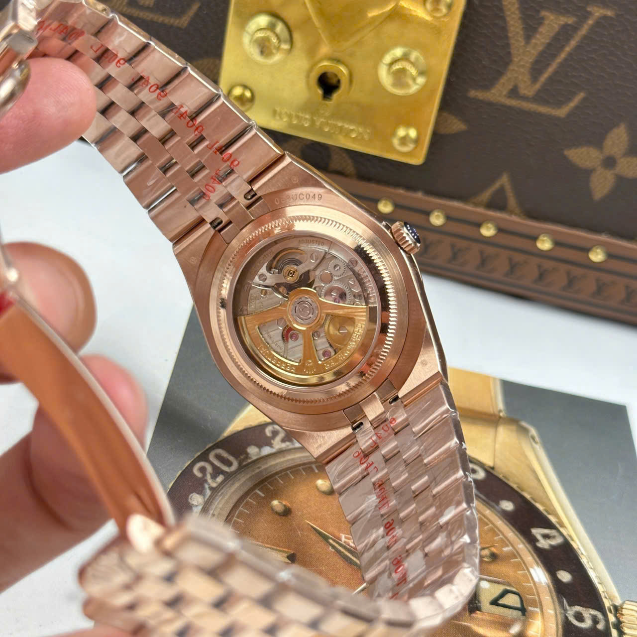 Rolex Land-Dweller 127235 Rose Gold Honeycomb Motif Dial Luxury Fake Watches 40mm - Top club