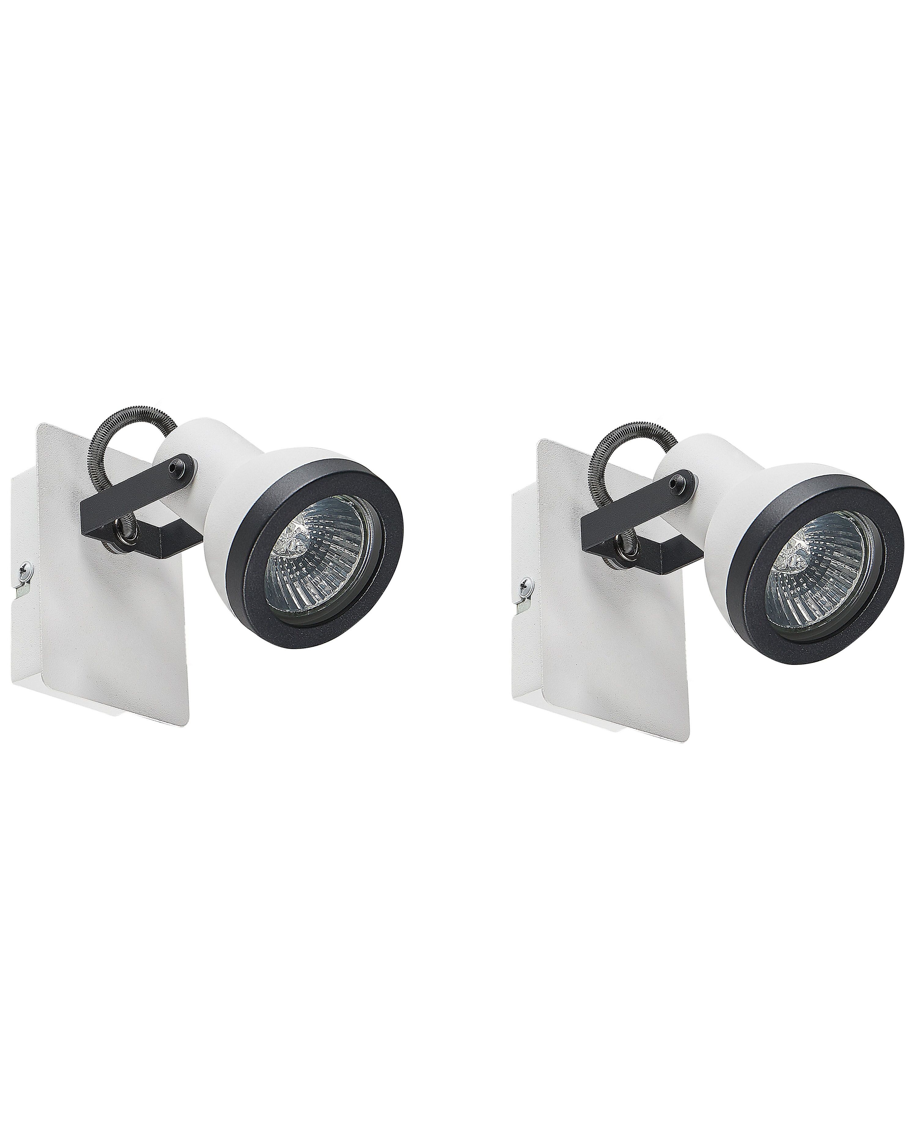 Set of 2 Spotlight Lamps BARO Adjustable Metal White