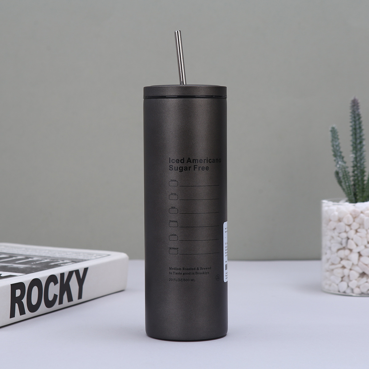 304 Stainless Steel 600ml BPA Free Leak-Proof Thermos Cup 12-Hour Thermal Insulation Portable Vacuum Flask for Camping Car Use