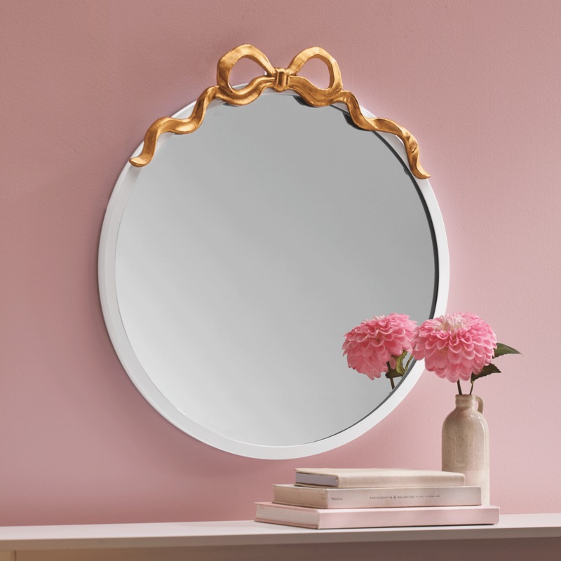 Round Bow Mirror - MIDNIGHT VELVET CATALOG