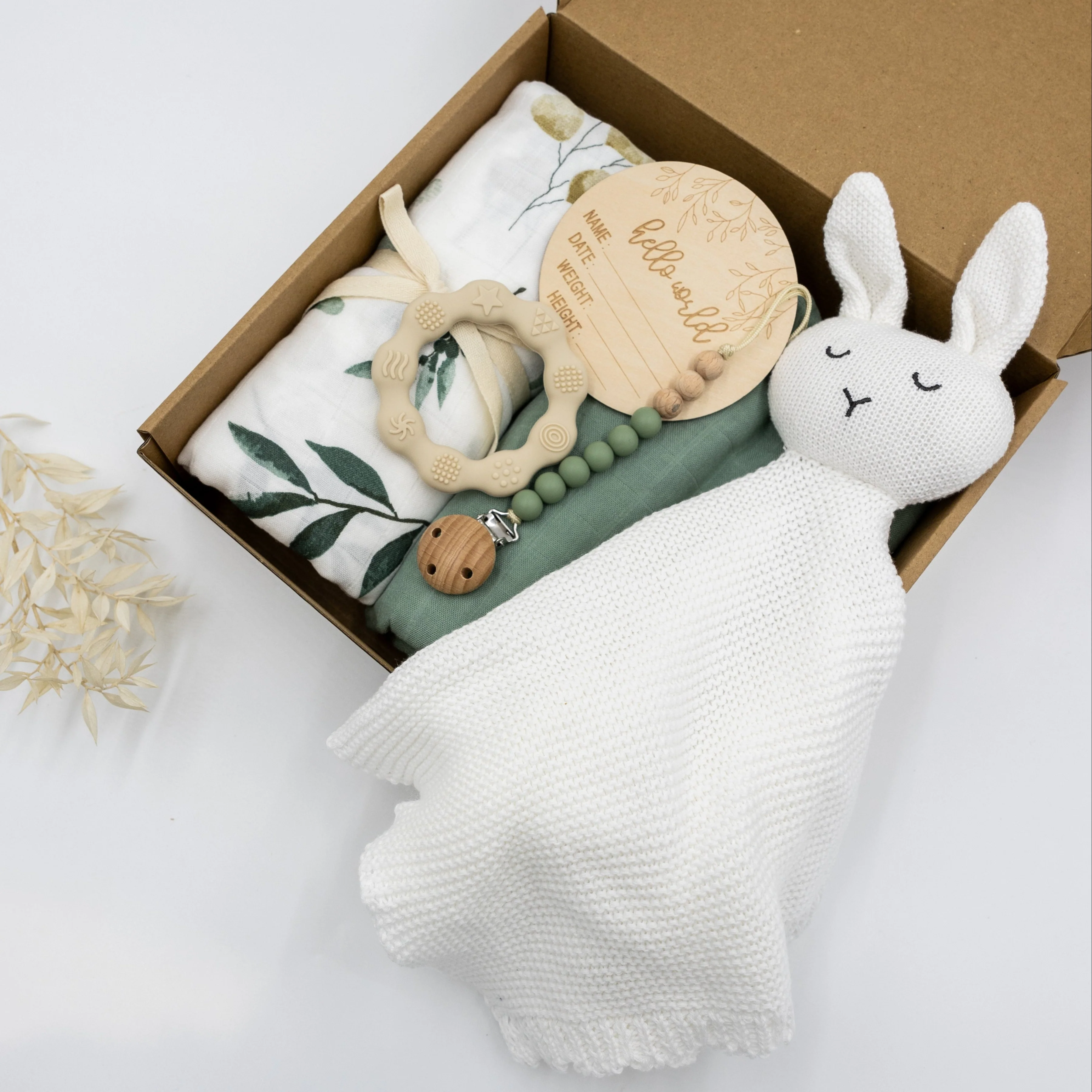 Bowzoom Geschenkset groß Eukalyptus Hase