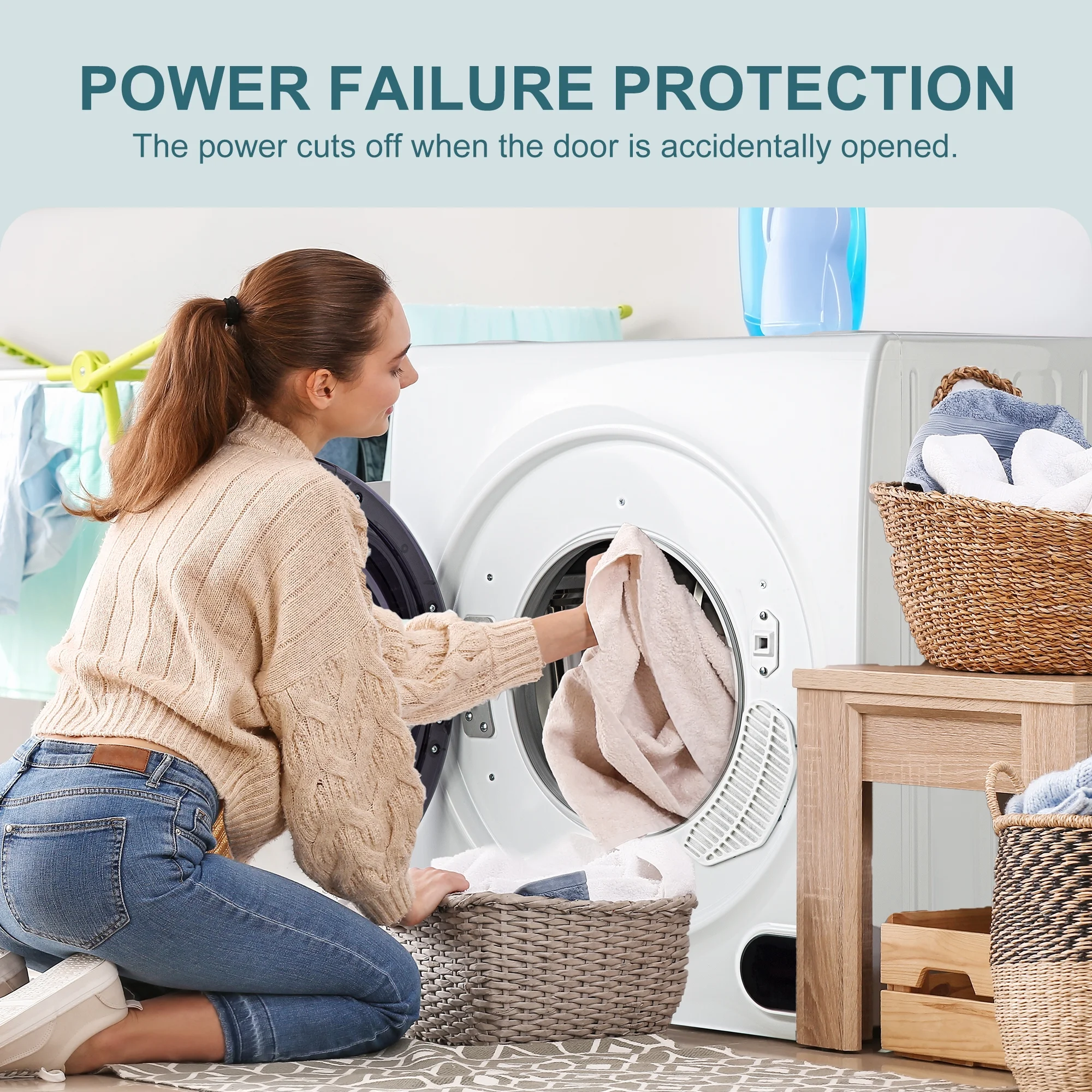 Simzlife 1.6 Cu. ft. Portable Clothes Dryer, Electric Compact Dryer Machine, 19.5 in W, 23.6 in H - Image 28