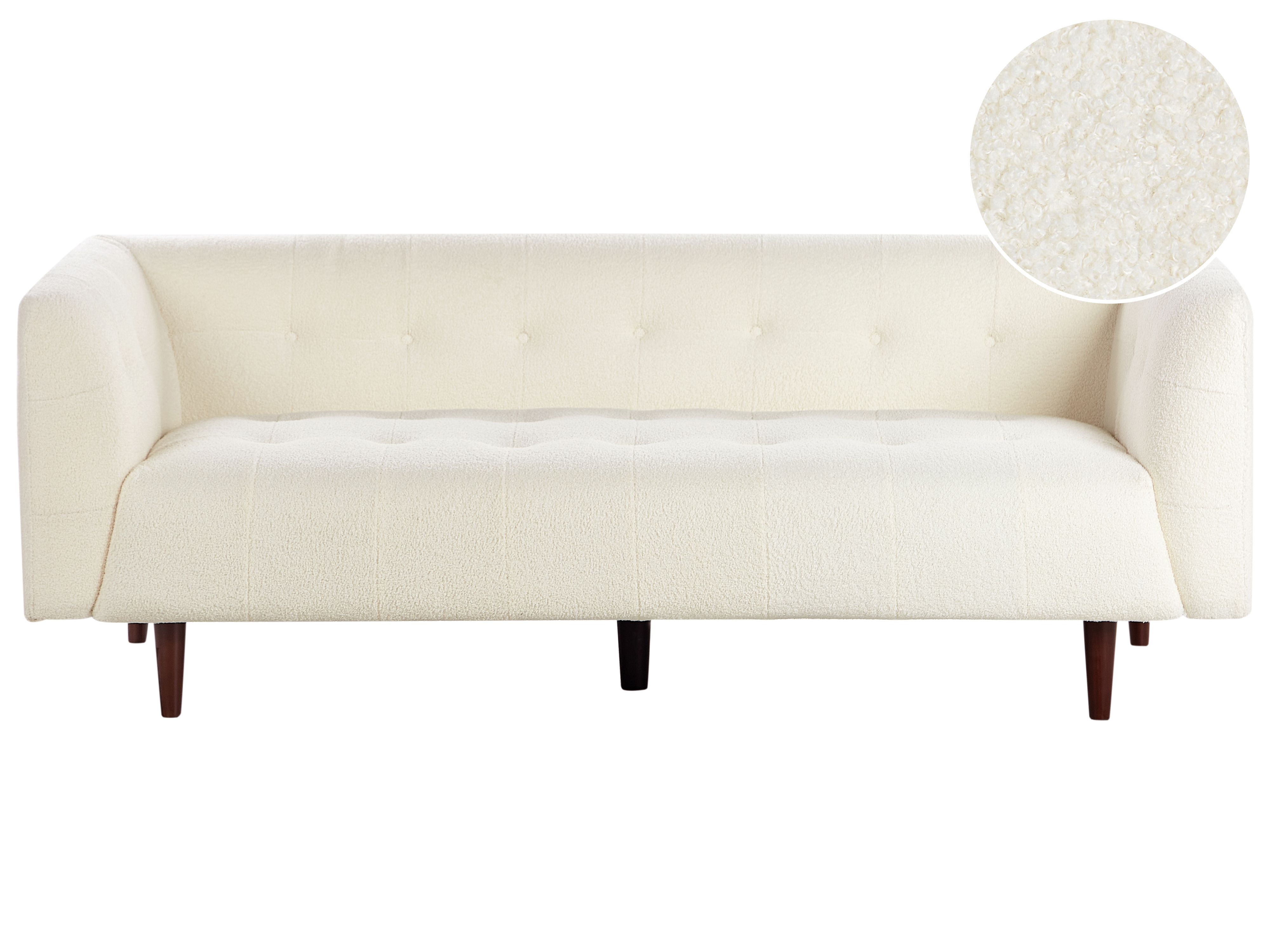Sofa 3 Seater BYSKE Boucle Off-White