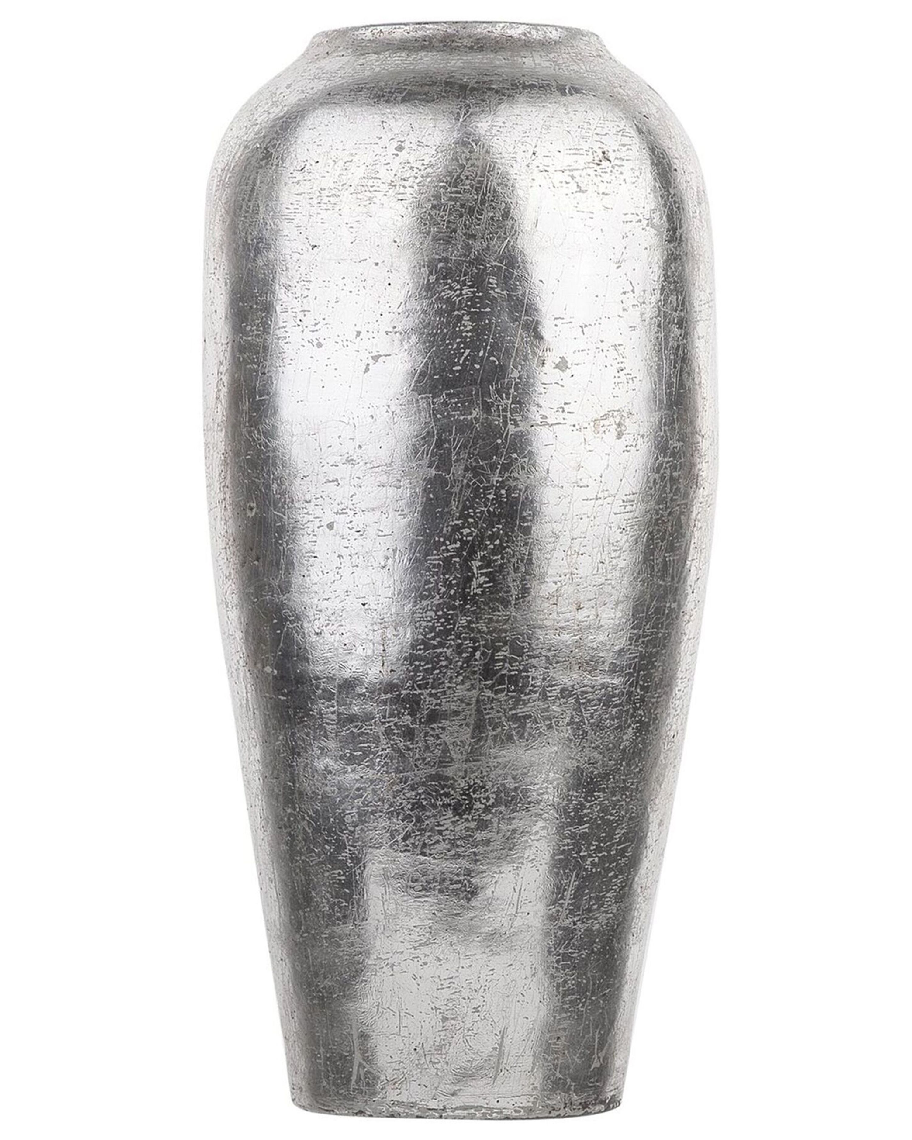 Decorative Vase LORCA Ceramic 48 cm Silver