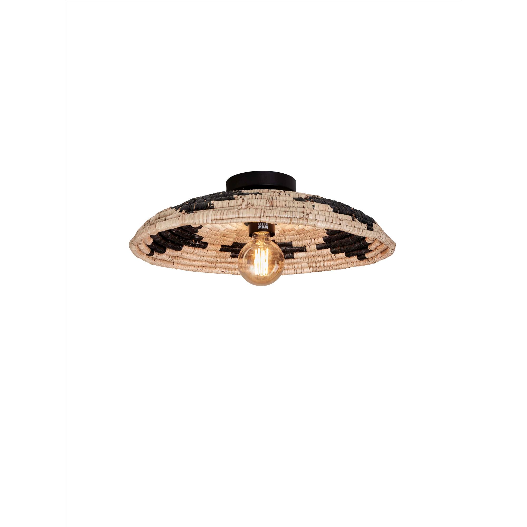 GOOD&MOJO Plafonniere Andros - Naturel Zwart - Ø45cm