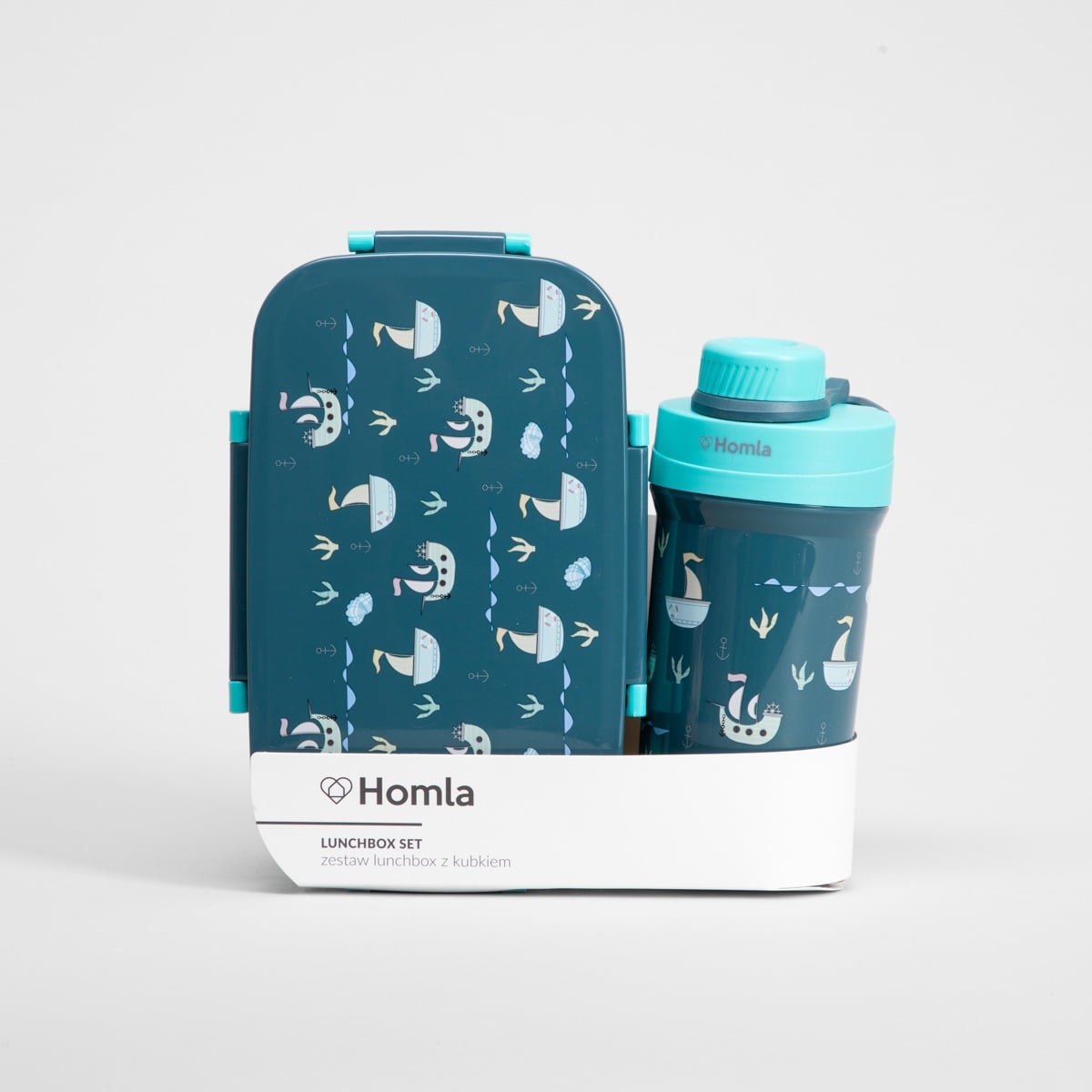 Zestaw lunchbox B2 CAIRO granatowy z kubkiem 1,8l + 0,5l