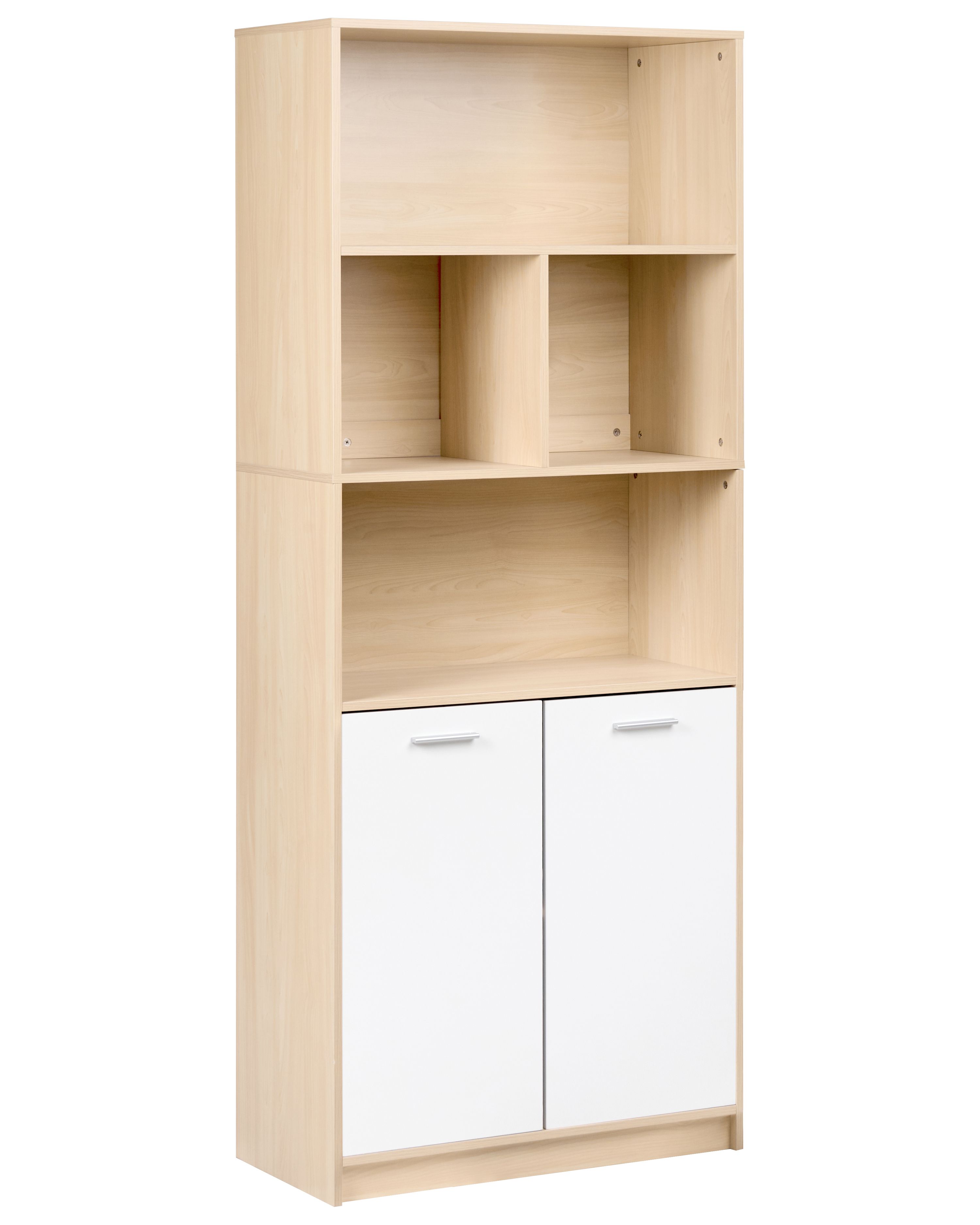 2 Door Bookcase ZEHNA Light Brown/ White