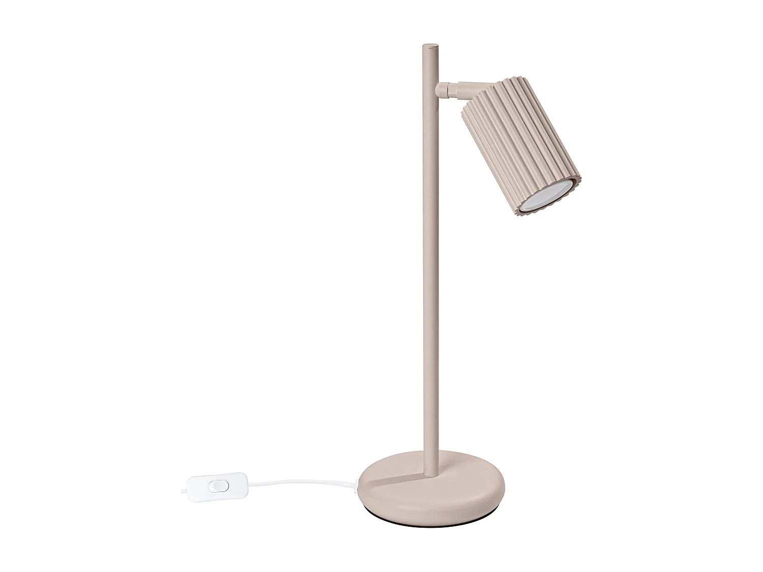Lampe De Bureau Karbon Minimaliste En Aluminium - 1 Sources Lumineuses - L.14,5 X H.43 Cm - Taupe