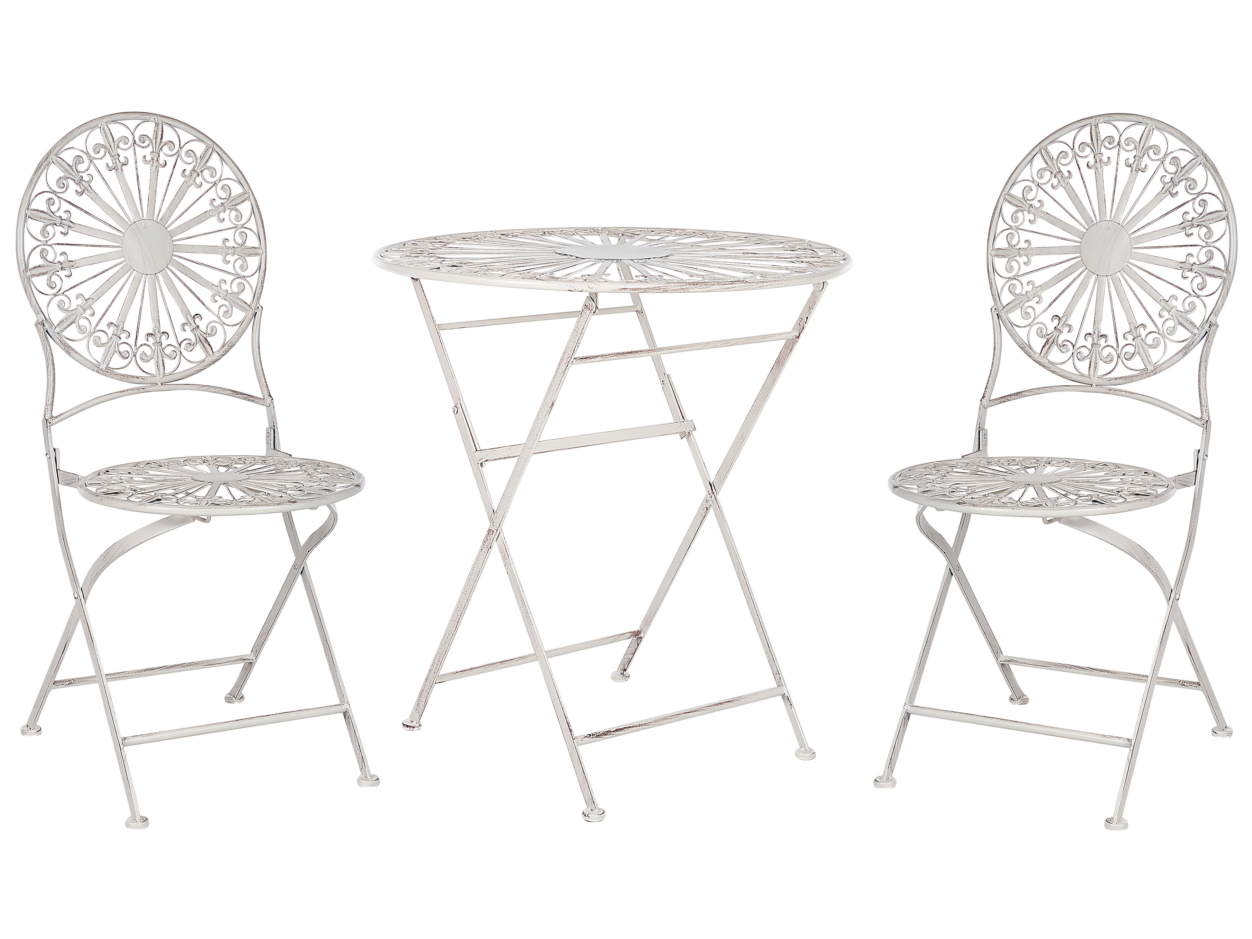 Bistro Set Folding SCAFA Metal White