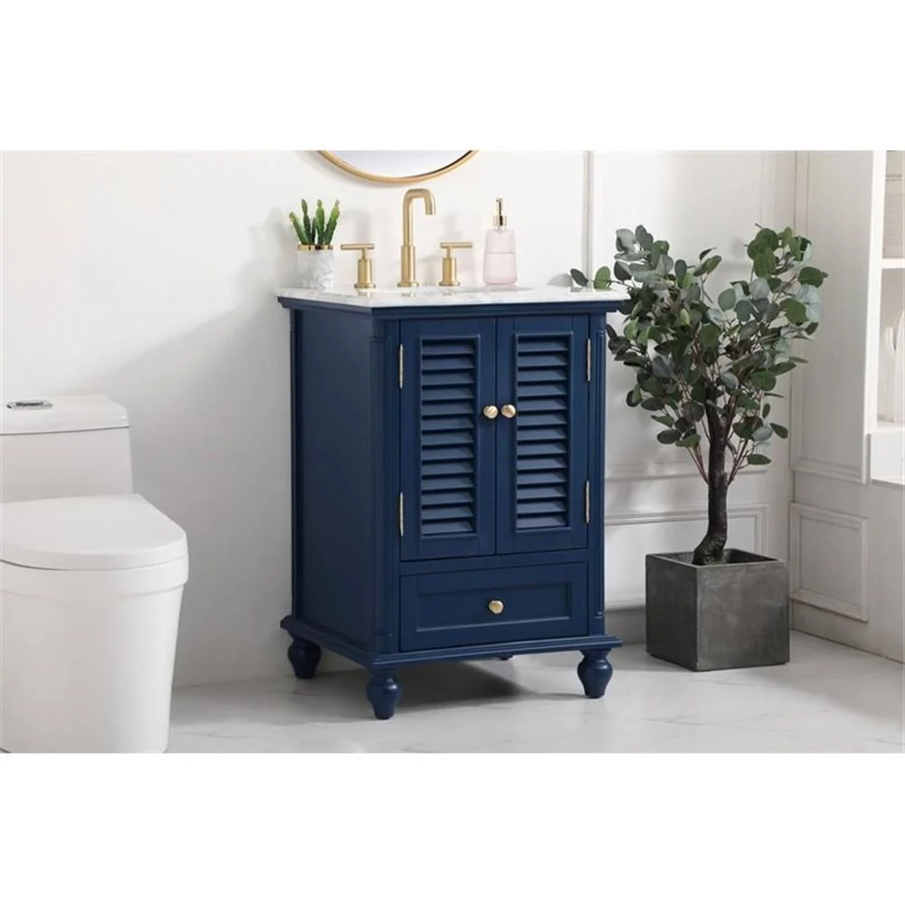 24 inch single bathroom vanity in blue