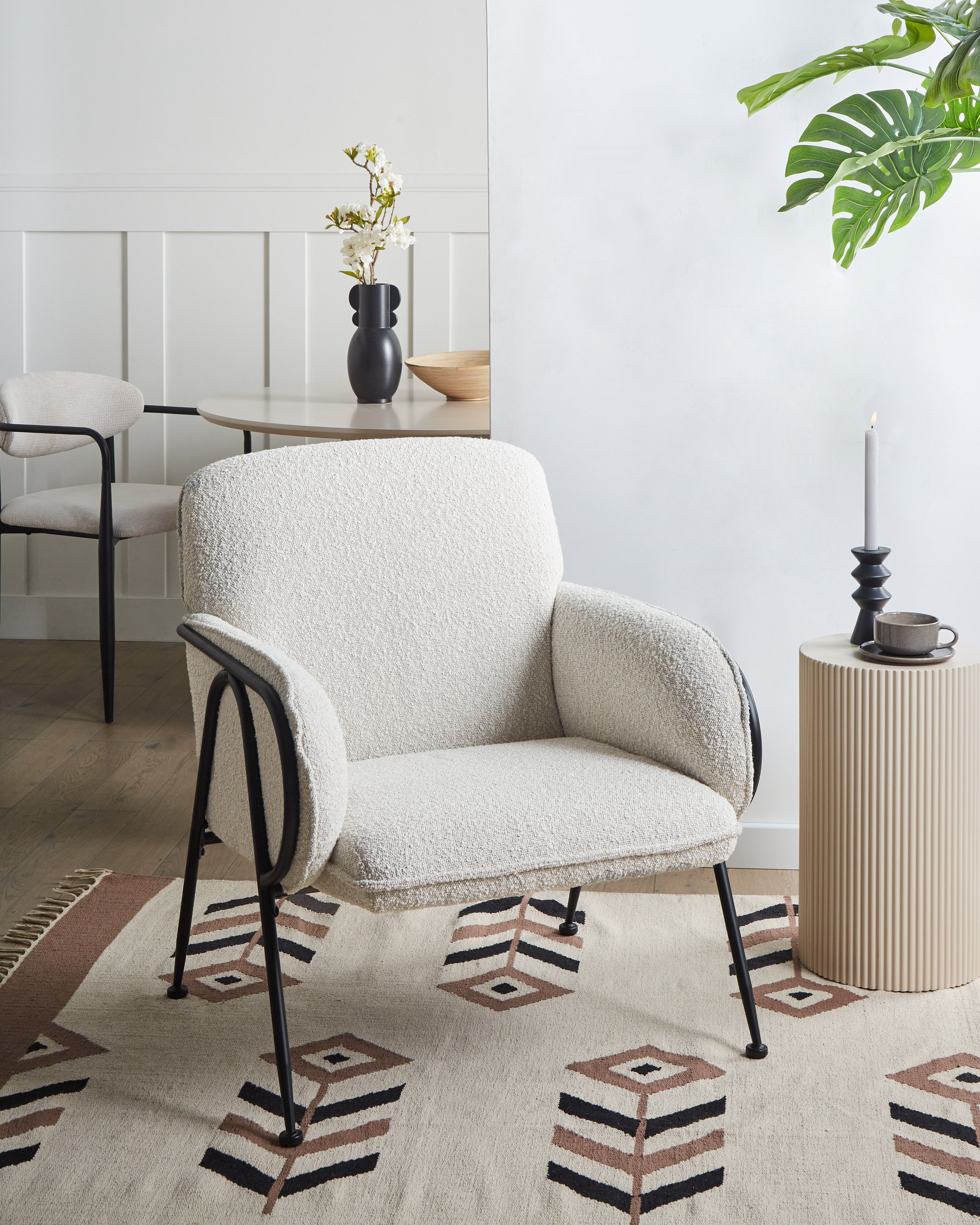 Armchair TRYSNES Fabric Light Beige