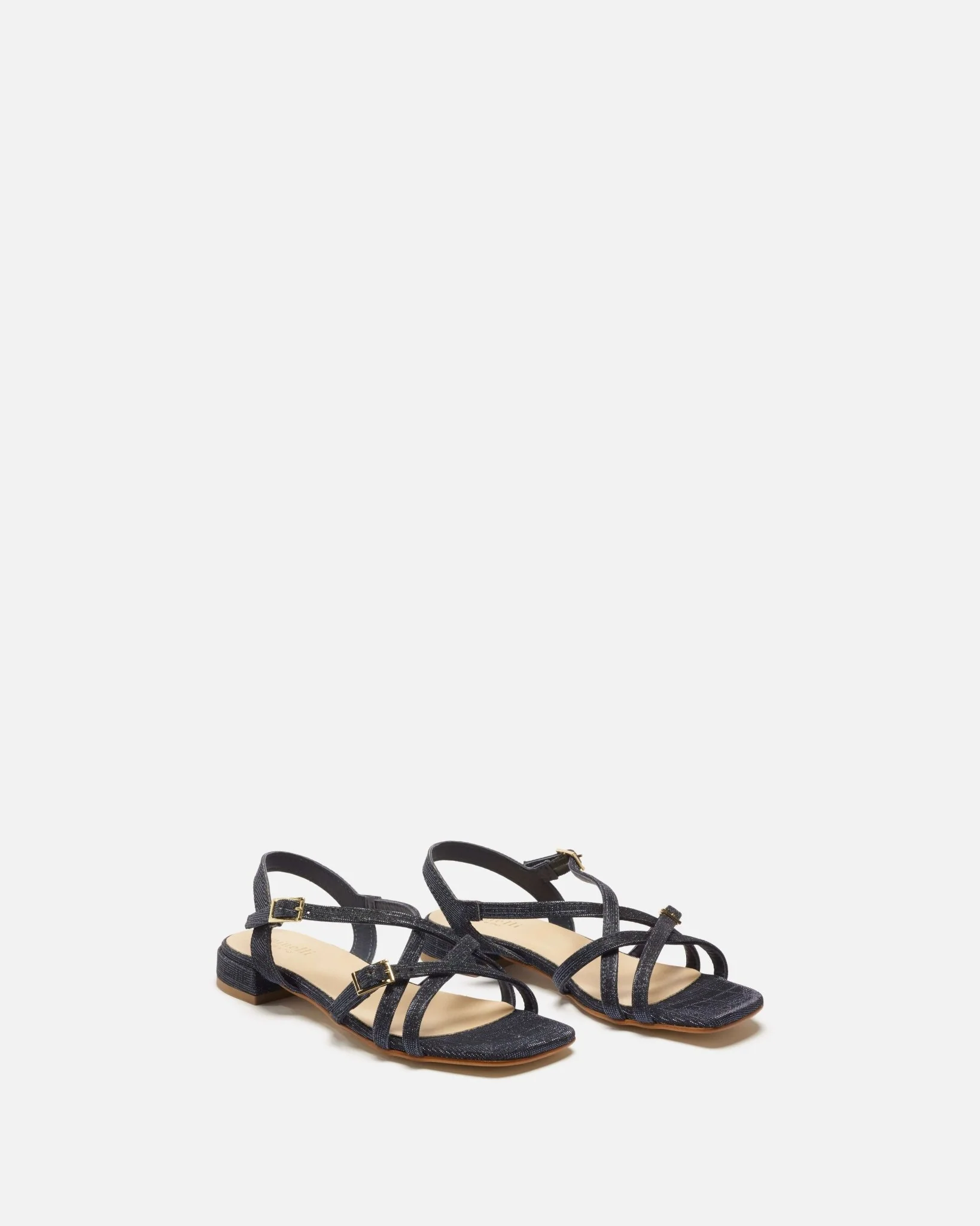 SANDALES LEVANA/GLIT - En cuir paillettes marine