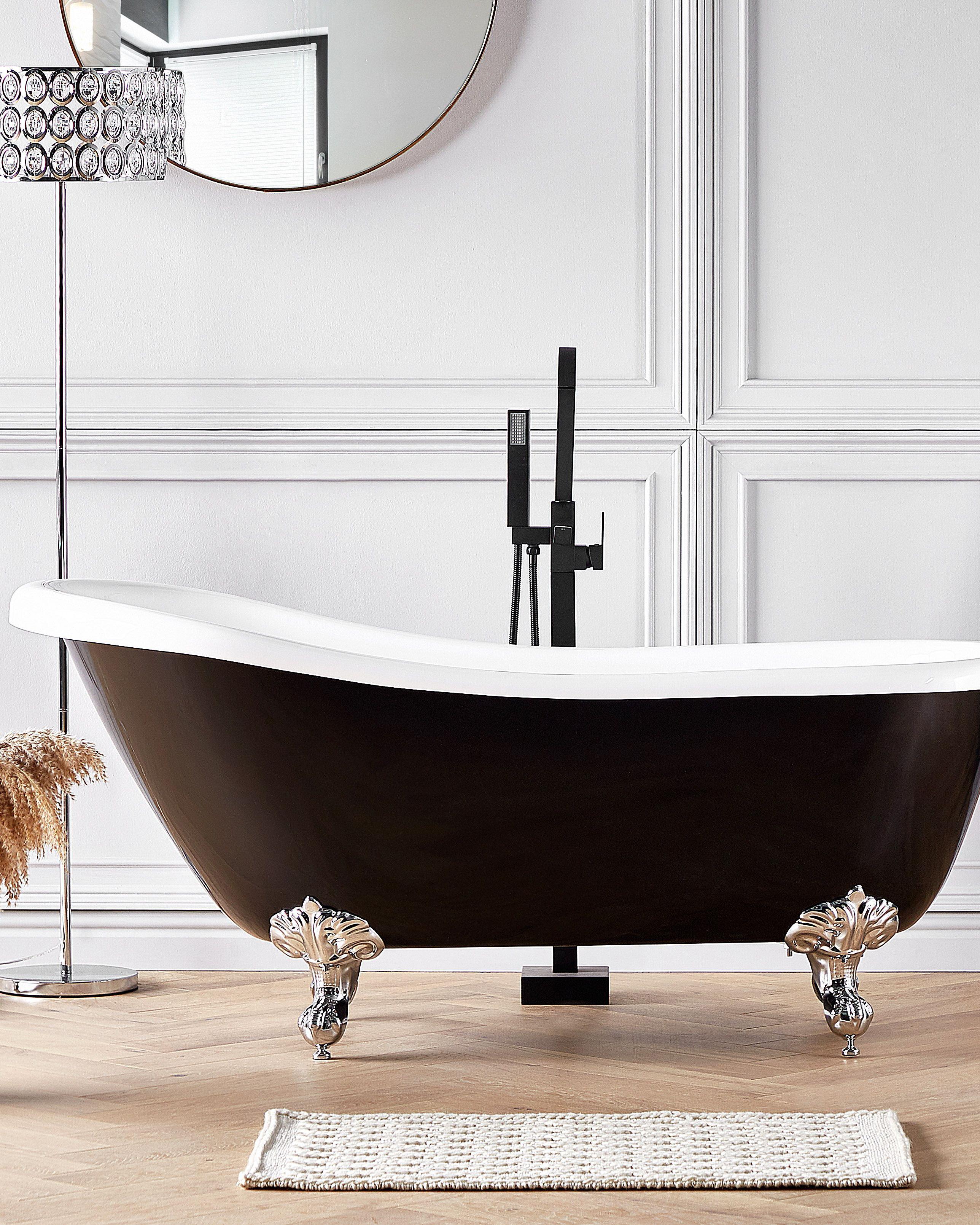 Freestanding Bathtub CAYMAN 1700 x 760 mm Black/ White