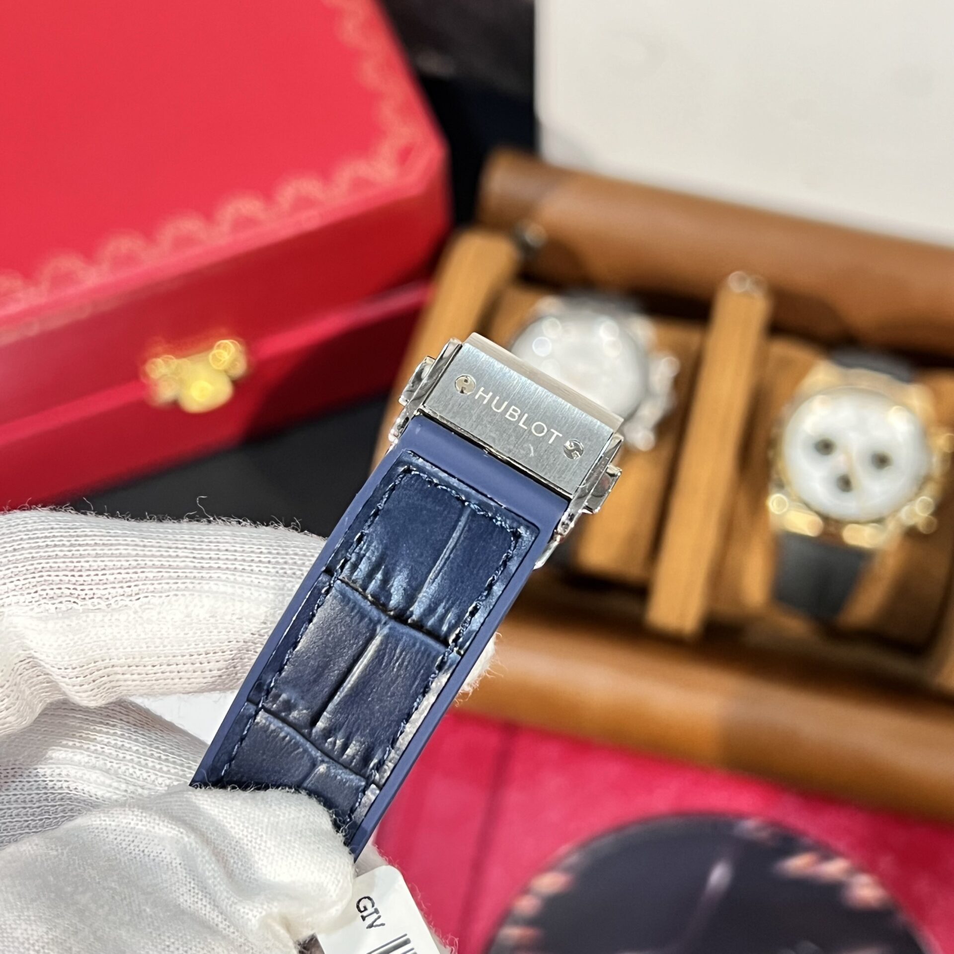 Hublot Replica 11 Watch Classic Fusion Titanium Blue Dial With Moissanite Case 38mm - Top club