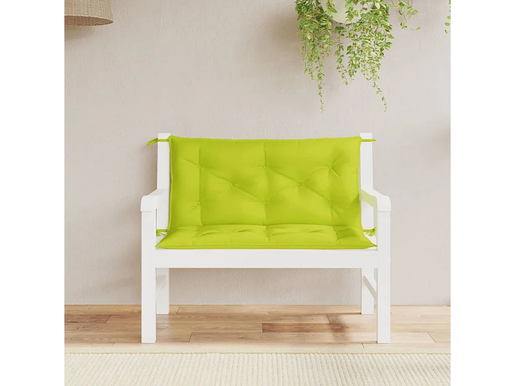 Coussins de banc de jardin lot de 2 vert vif tissu Oxford
