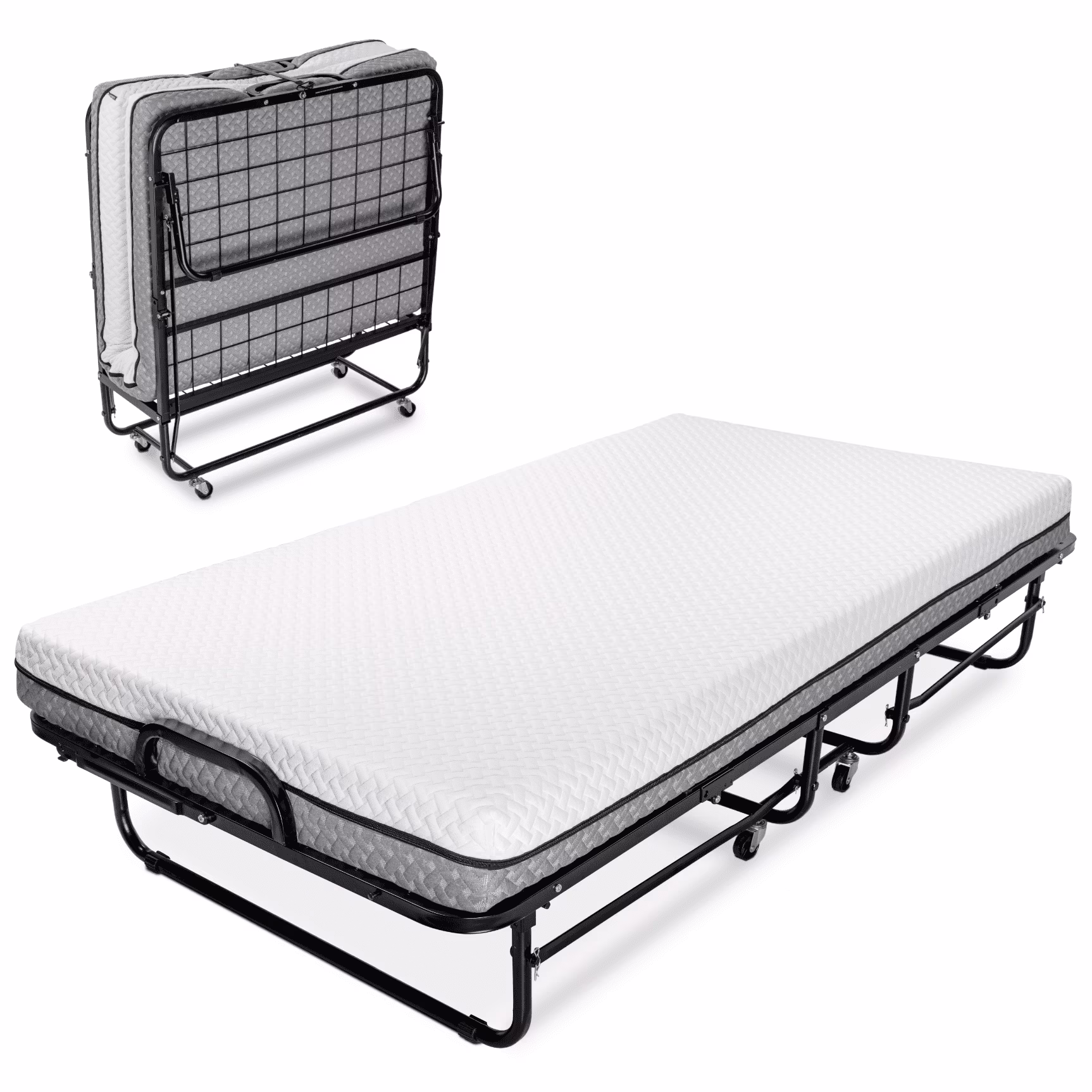 Milliard Diplomat Adjustable Size Modern Folding Bed with Memory Foam Mattress - Image 3