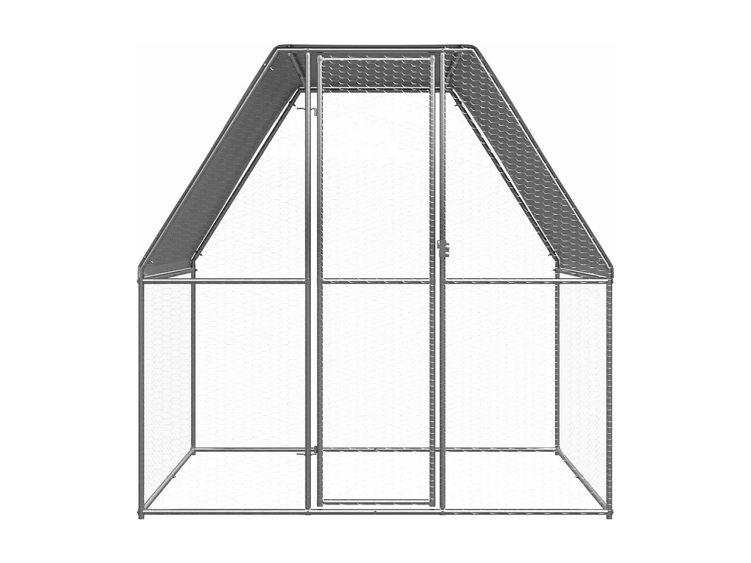 Poulailler argenté et gris 2x2x2 m acier galvanisé RG3Q89285