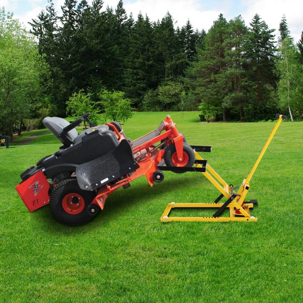 Lawn Mower Lift With Hydraulic Jack, 26 Inches, 500 LBS Capacity, Yellow - PHO_13L5VR2X2L - Image 6 Lawn Mower Lift With Hydraulic Jack, 26 Inches, 500 LBS Capacity, Yellow - PHO_13L5VR2X2L - Image 6