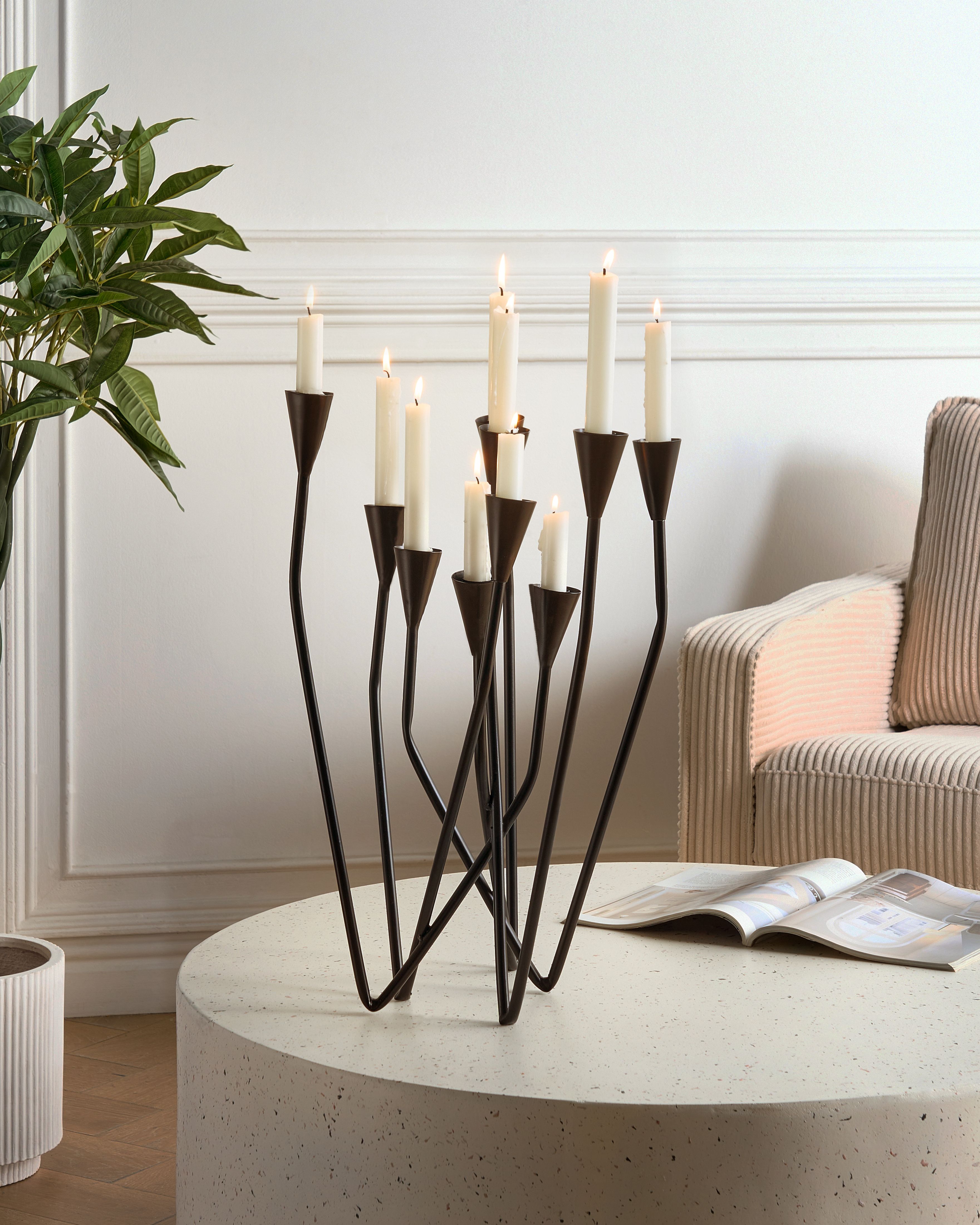 Candle Holder MATOSINHOS Metal 54 cm Black