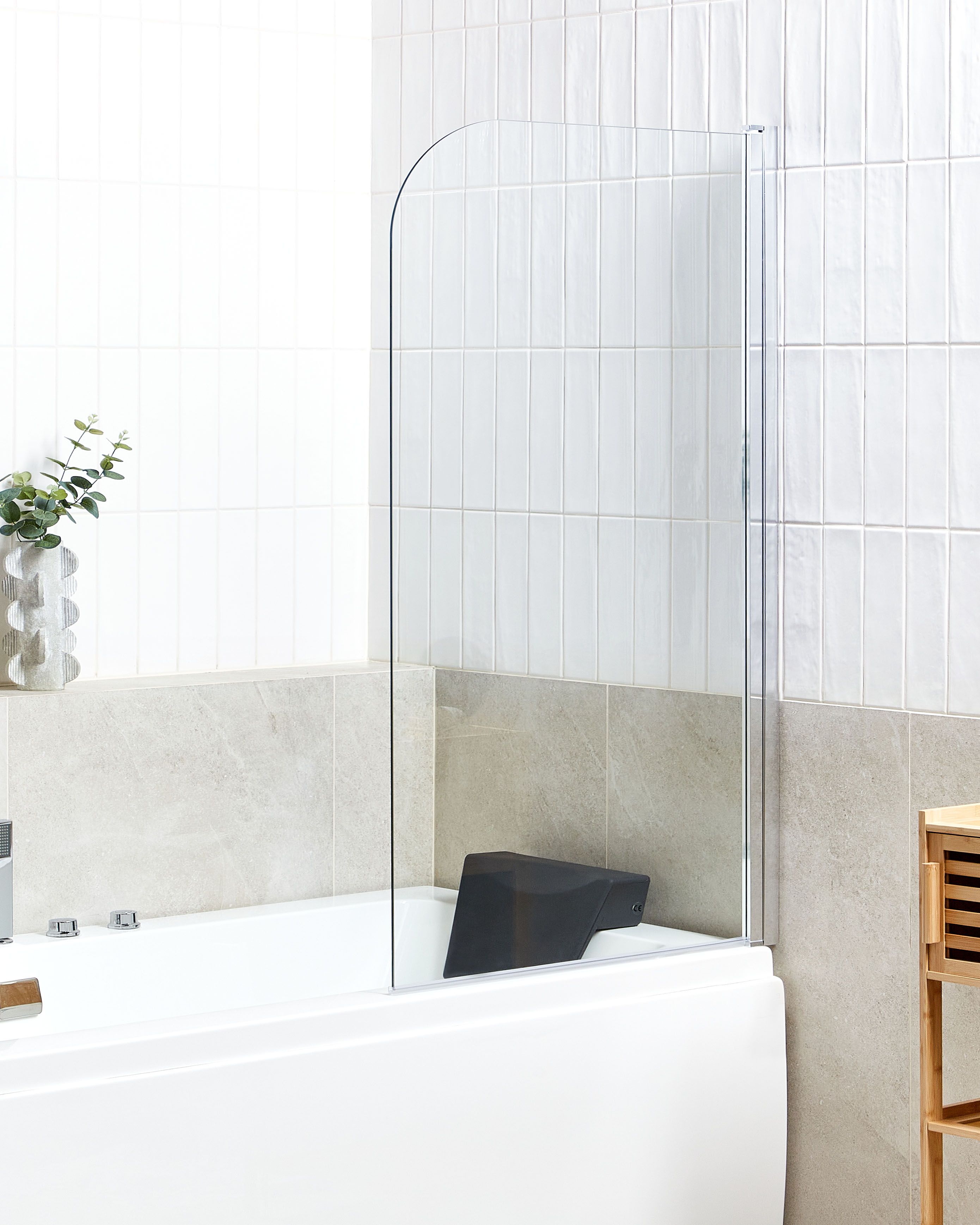 Shower Bath Screen LAPAN 1400 x 800 mm Silver