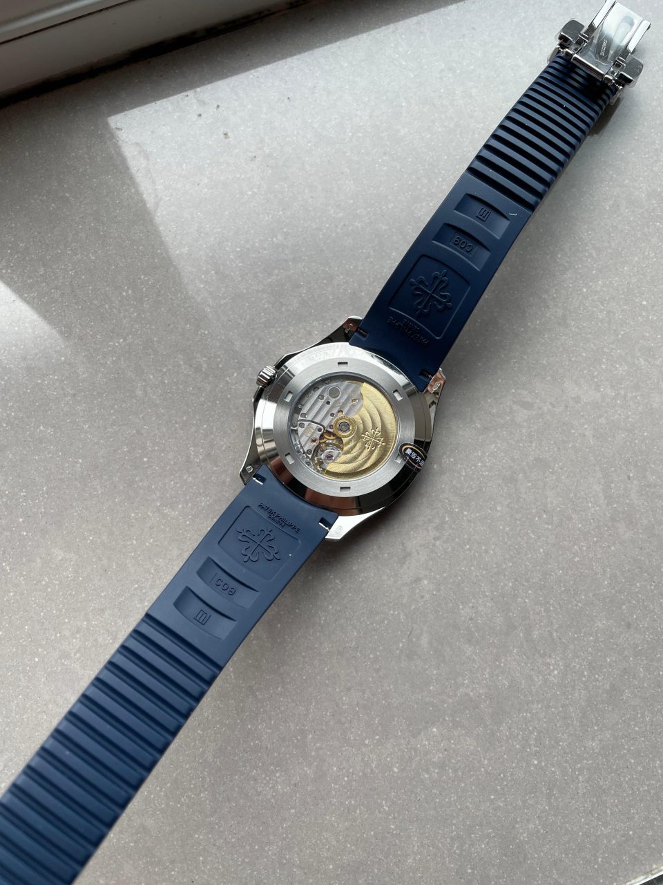Replica PATEK PHILIPPE Aquanaut 5168G 42mm SS ZF 1:1 Best Edition Blue Dial on Blue Rubber Strap 324CS - Top club