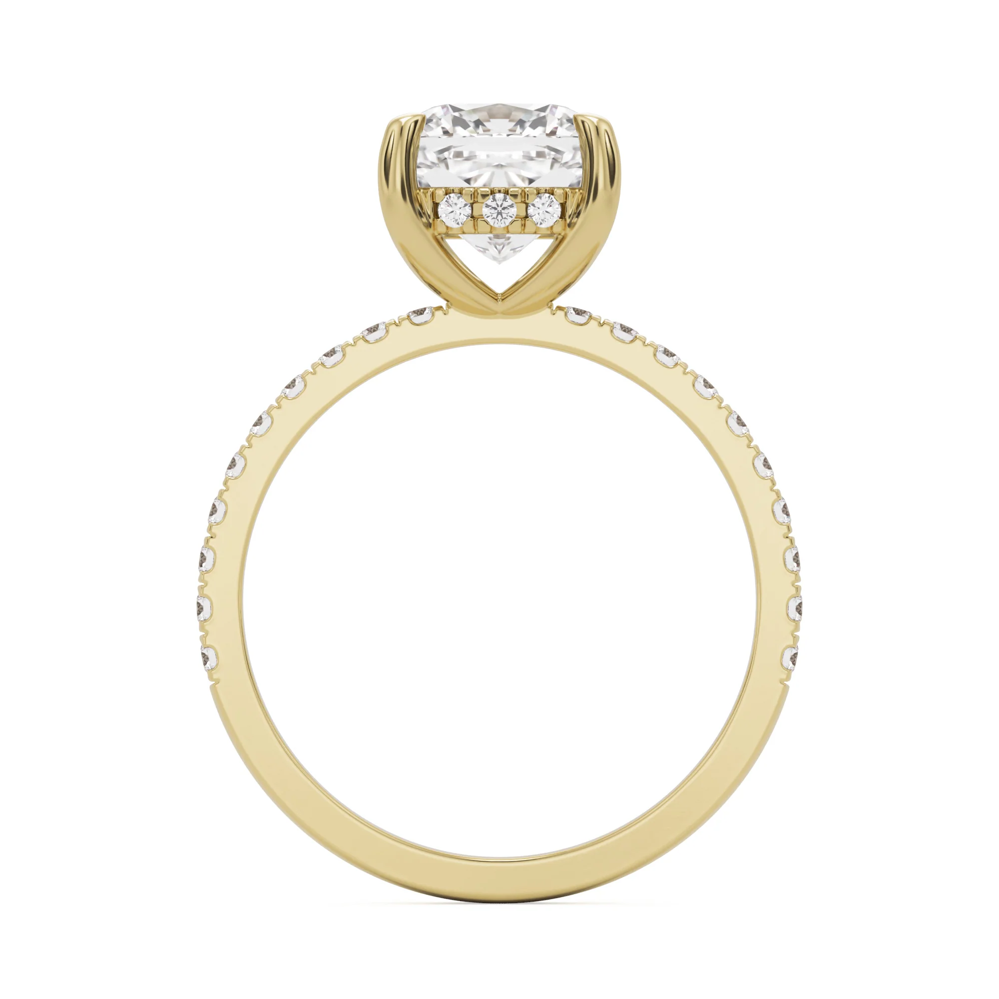 The Elongated Cushion Hidden Halo Pavé