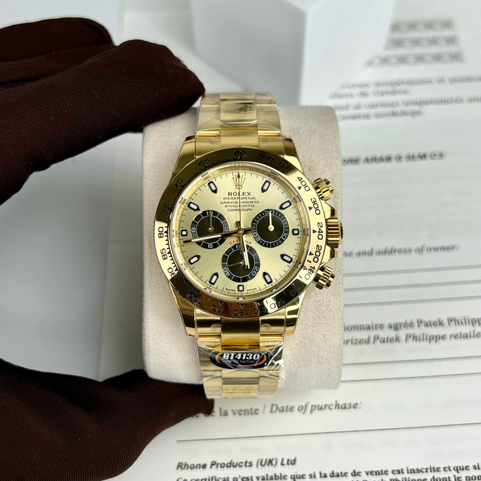 Rolex Replica 1:1 Watch Cosmograph Daytona 116508 Yellow Gold Plated BT Factory 40mm - Top club