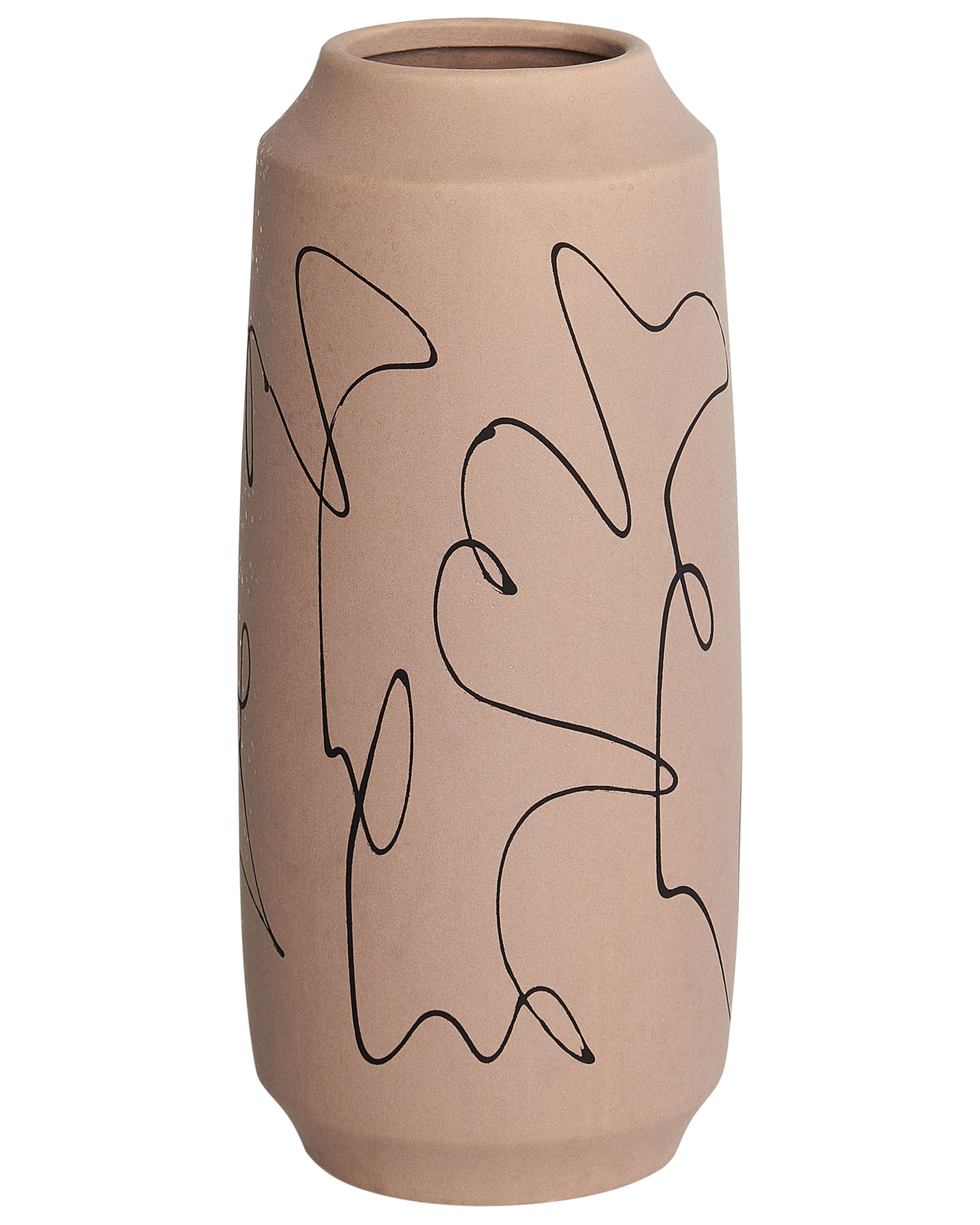 Flower Vase SUNFISH Stoneware 33 cm Sand Beige