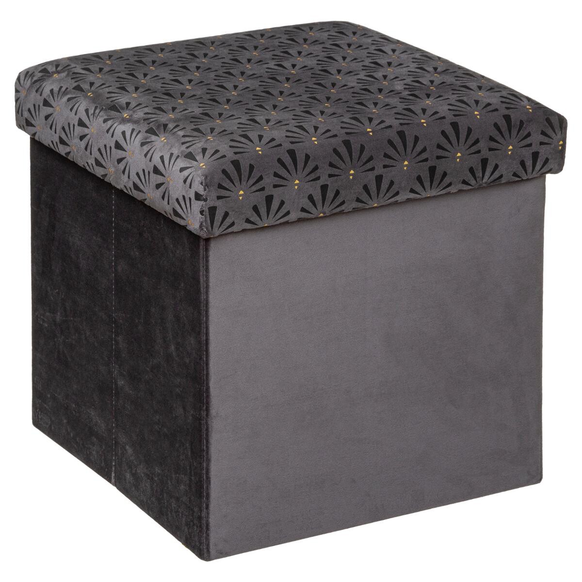 Double folding pouf "Liam" Velvet, Grey
