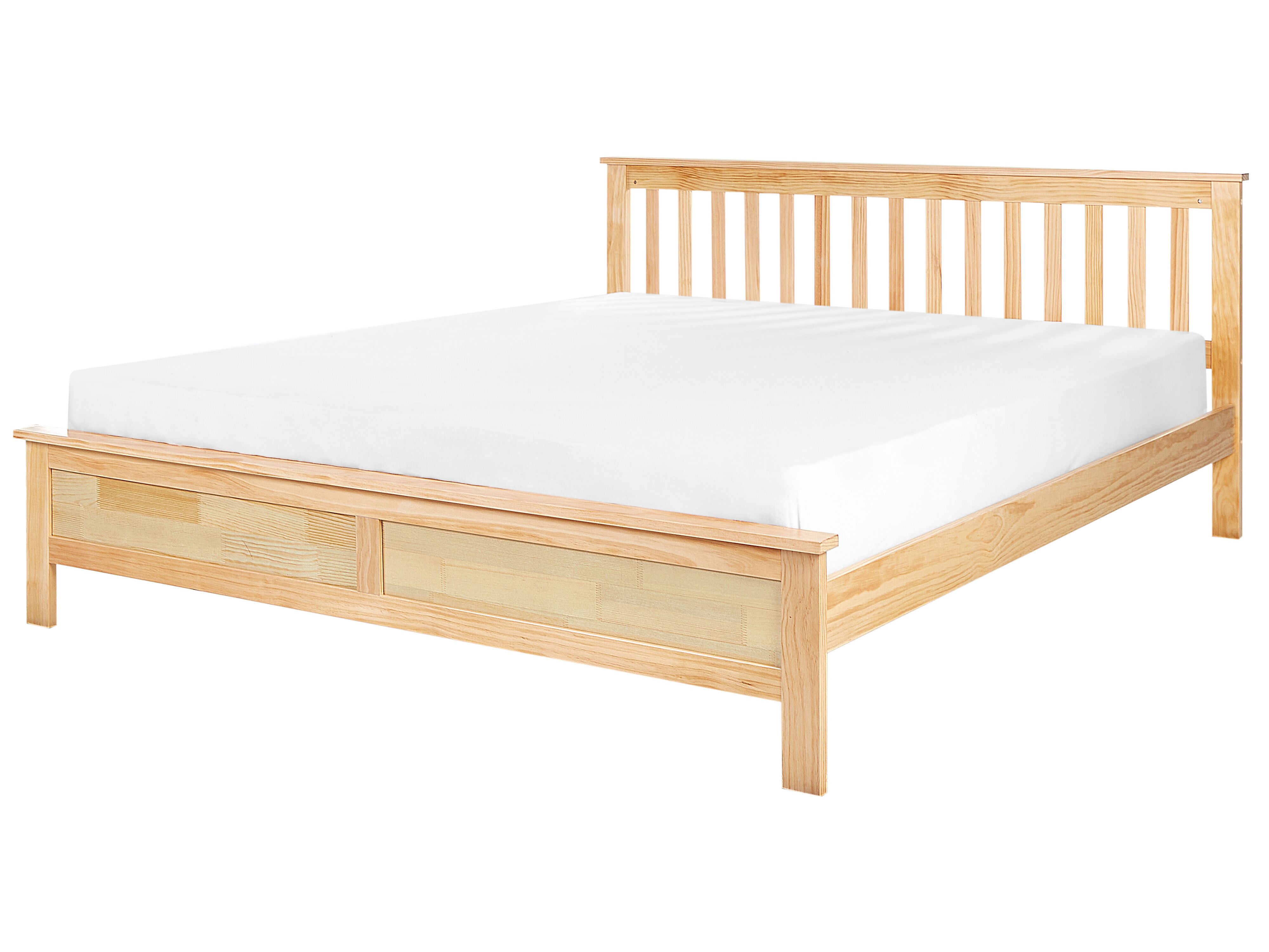 Bed Pine Wood MAYENNE 180 x 200 cm (EU Super King) Light Brown