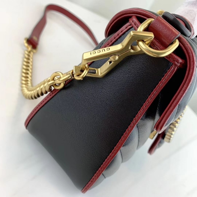 Replica Gucci Gg Marmont Mini Top Handle Bag 583571 Black1:1High-quality replica
