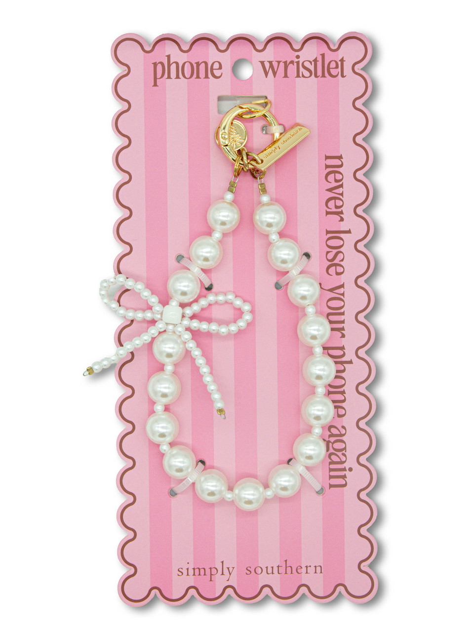 0126-PHNWRISTLET-PEARLBOW - Simply Southern Outlet