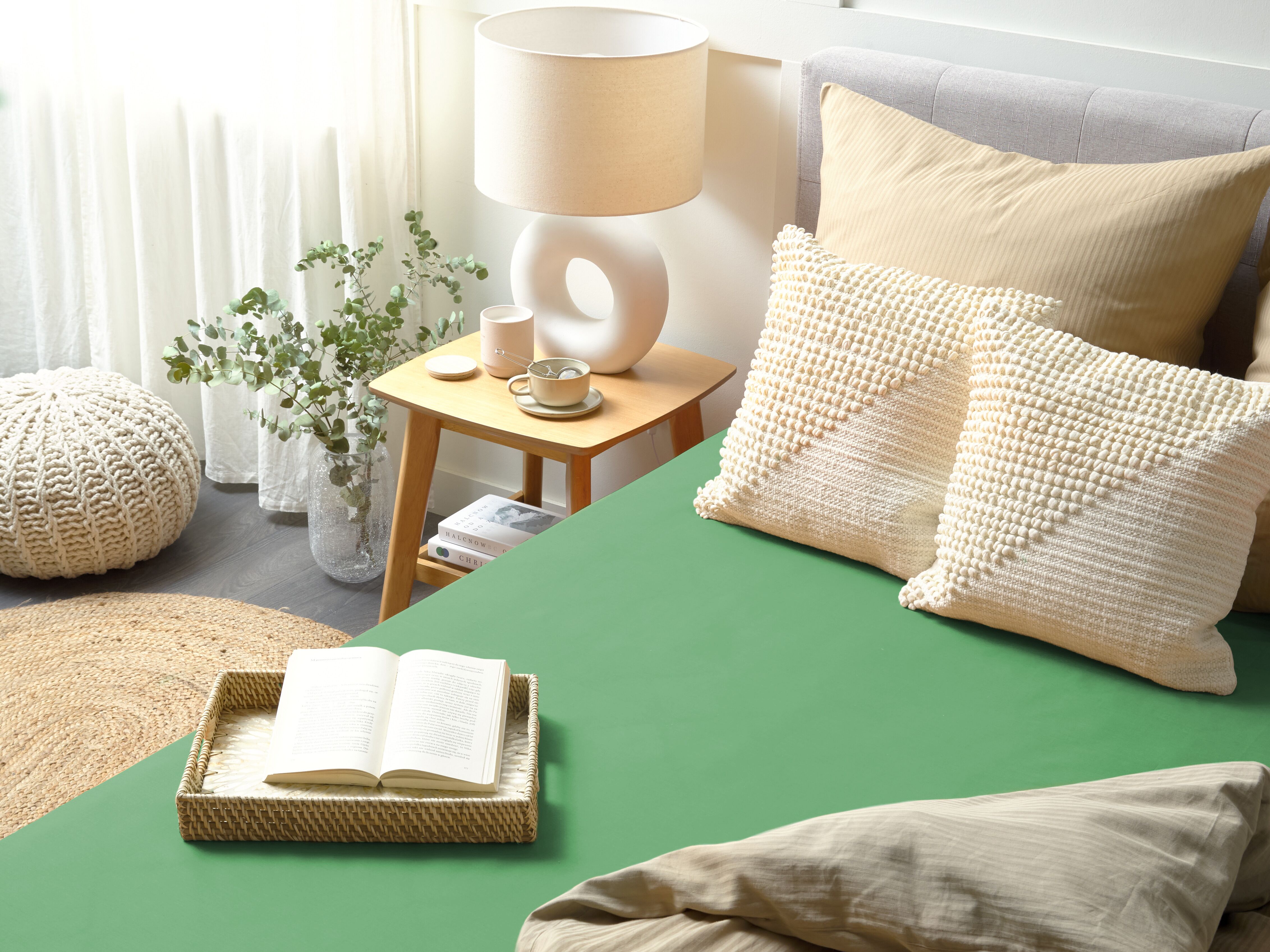 Fitted Sheet JANBU Cotton 200 x 200 cm Green