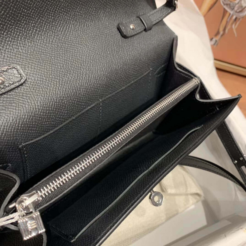 Replica Hermes Kelly Wallet To Go Woc 499041 Black1:1High-quality replica